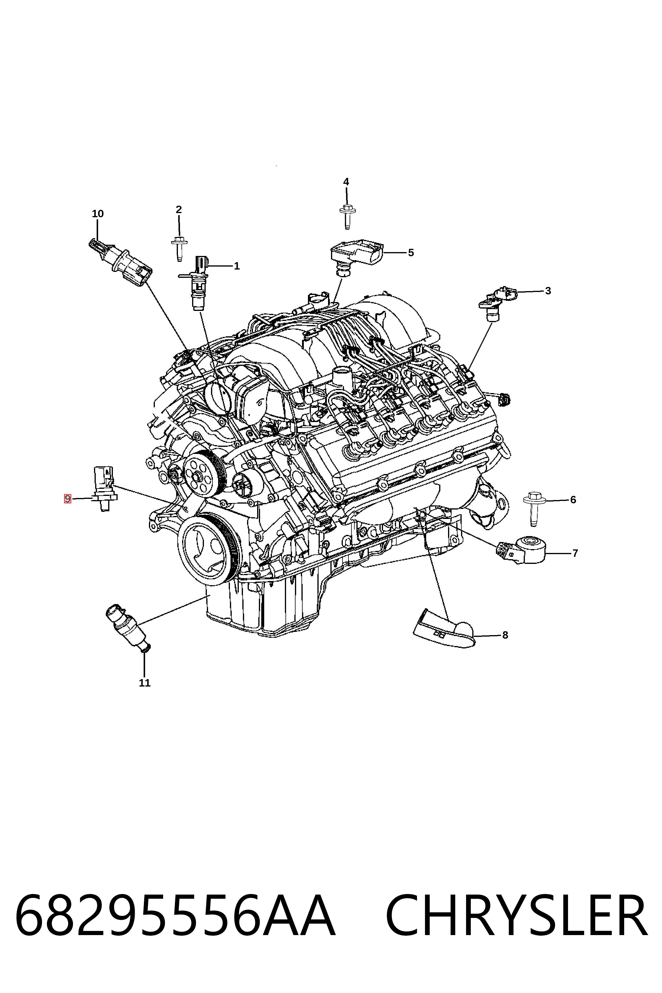 68295556AA Chrysler Датчик показника тиску масла