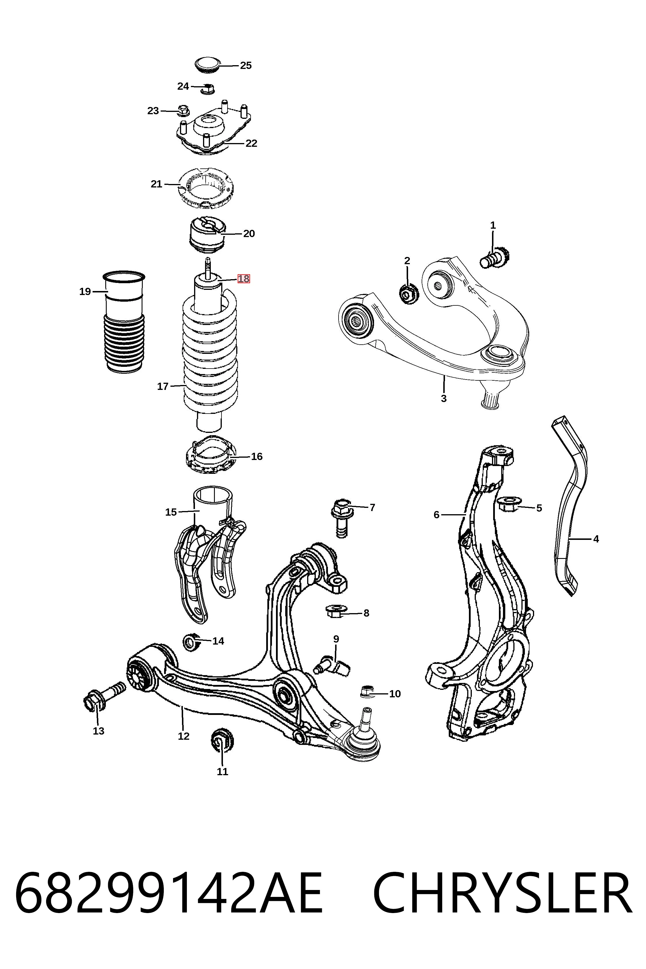 Купити K68299142AE Fiat/Alfa/Lancia Амортизатор передній, правий