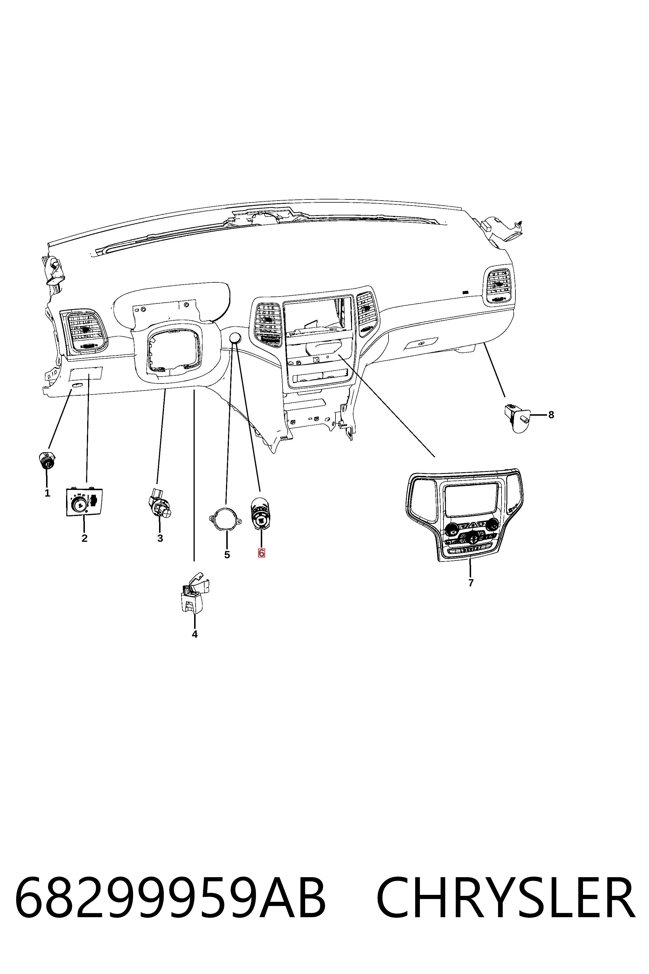 68299959AB Chrysler Кнопка запуску двигуна
