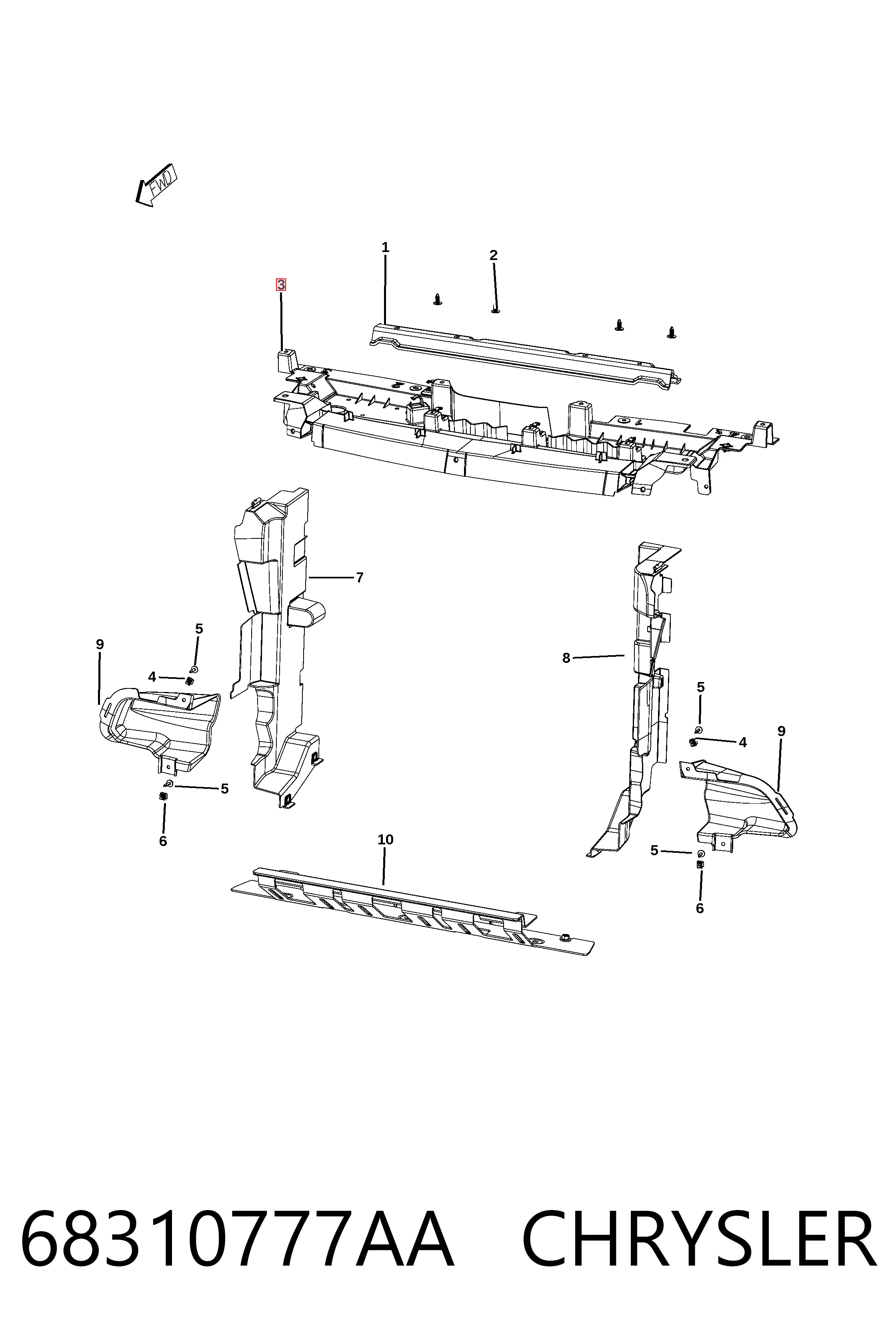 PCR99031A KLARKSONAS Накладка дифузора радіатора верхня