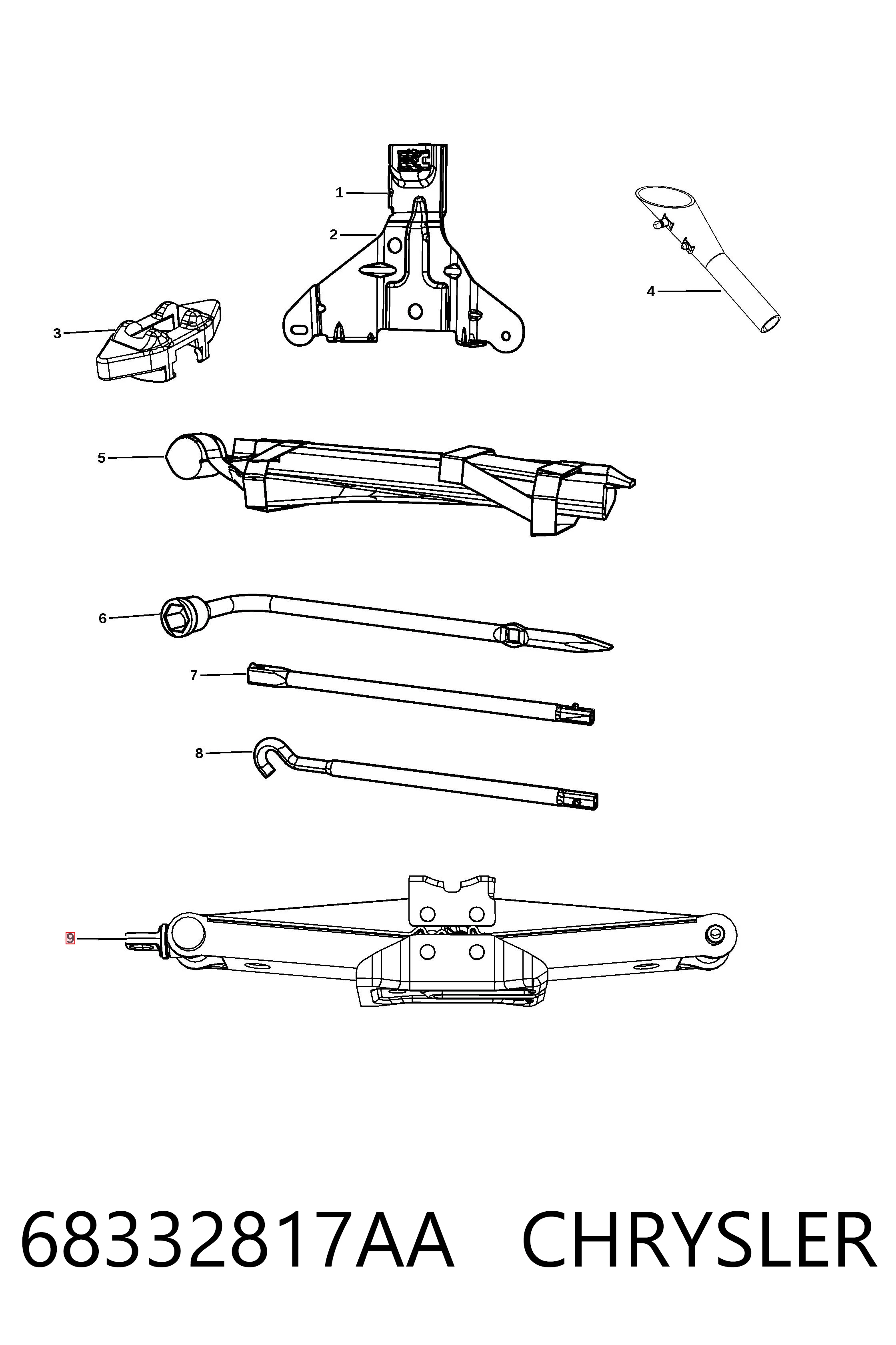 Домкрат K68068665AB Fiat/Alfa/Lancia