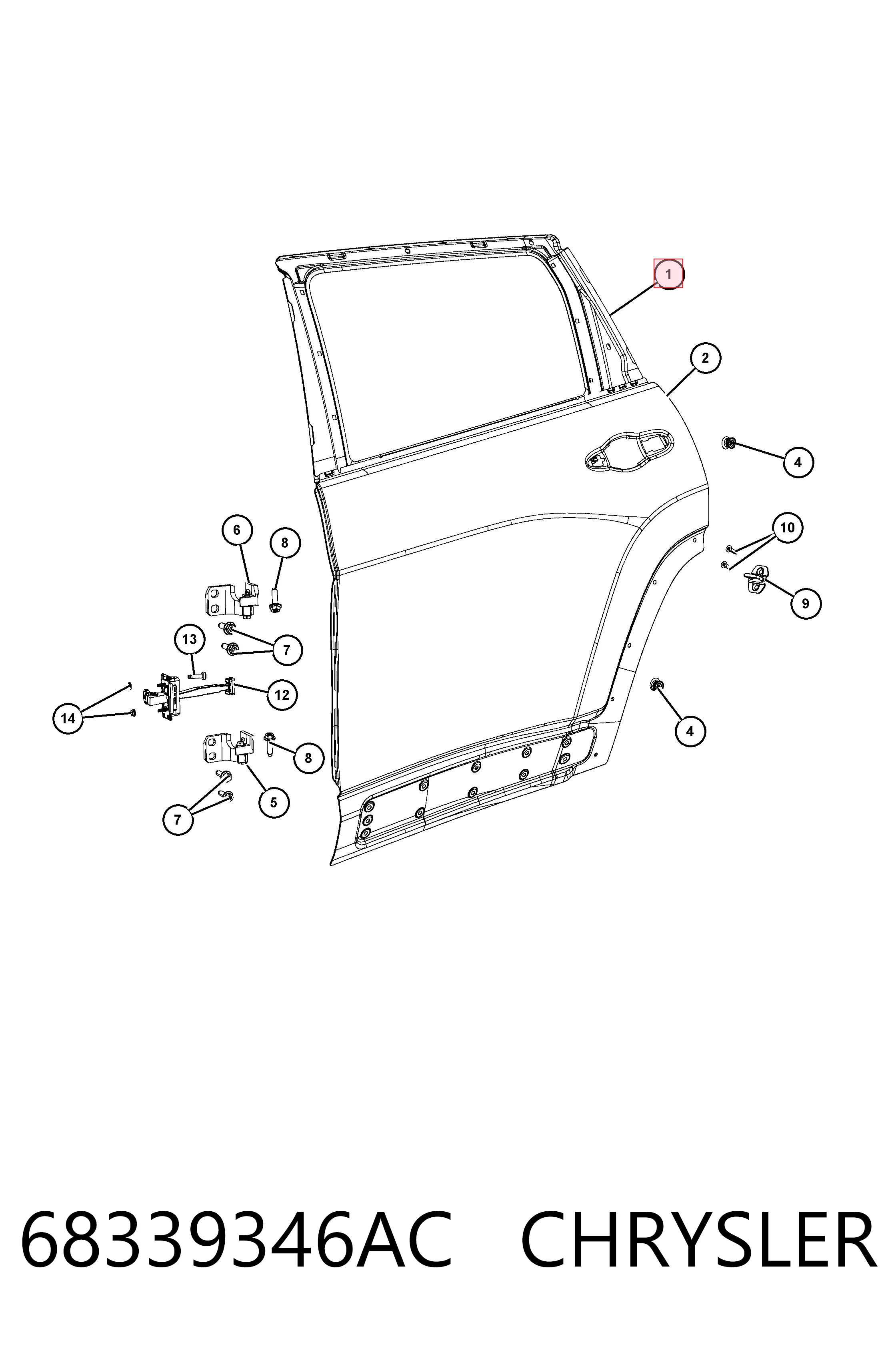 K68110160AD Fiat/Alfa/Lancia Двері пасажирські задні праві