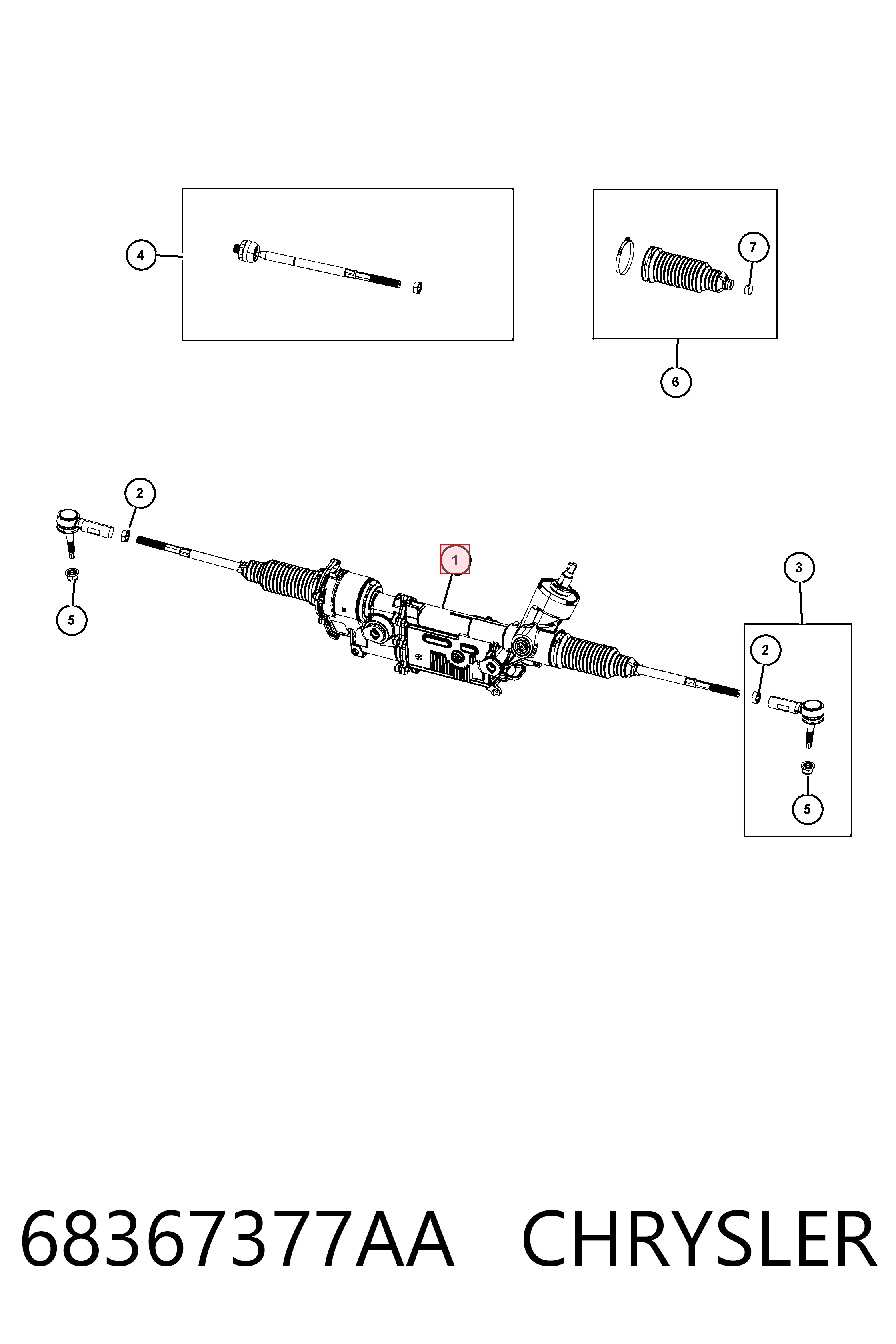 Рульова рейка K68323548AB Fiat/Alfa/Lancia
