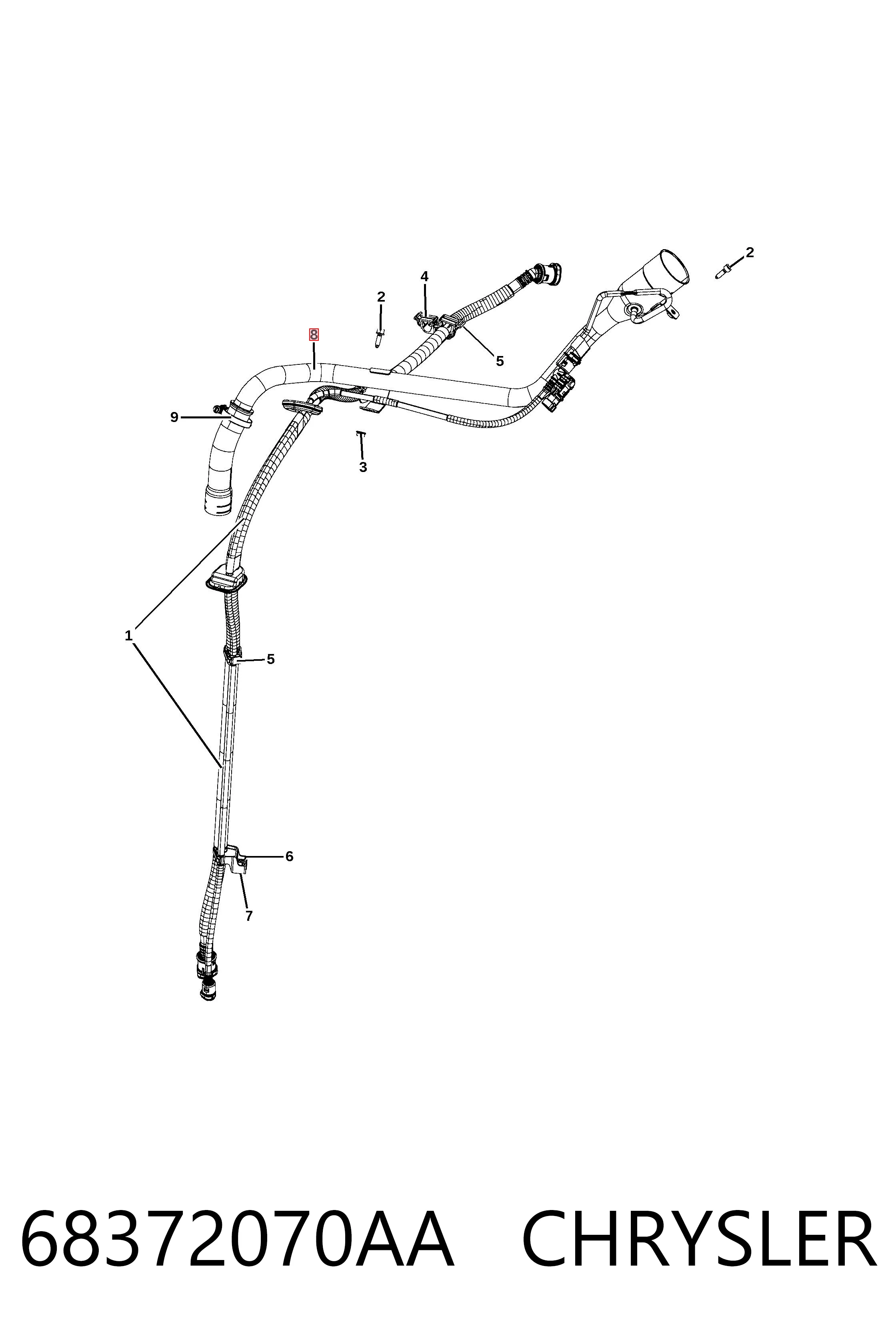K68254872AA Fiat/Alfa/Lancia Шланг заливної горловини, паливного бака