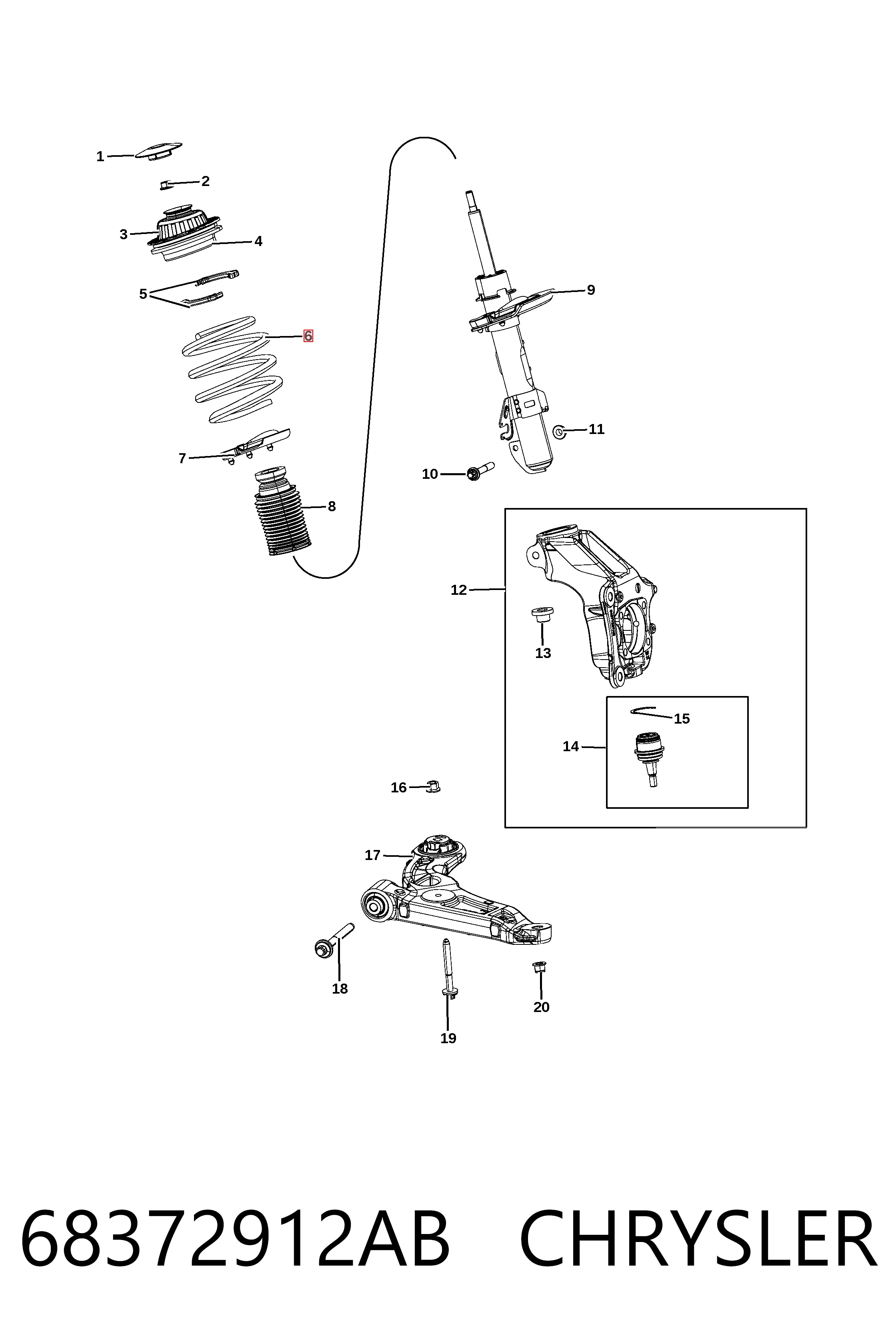 K68372912AB Fiat/Alfa/Lancia Пружина передня, ліва