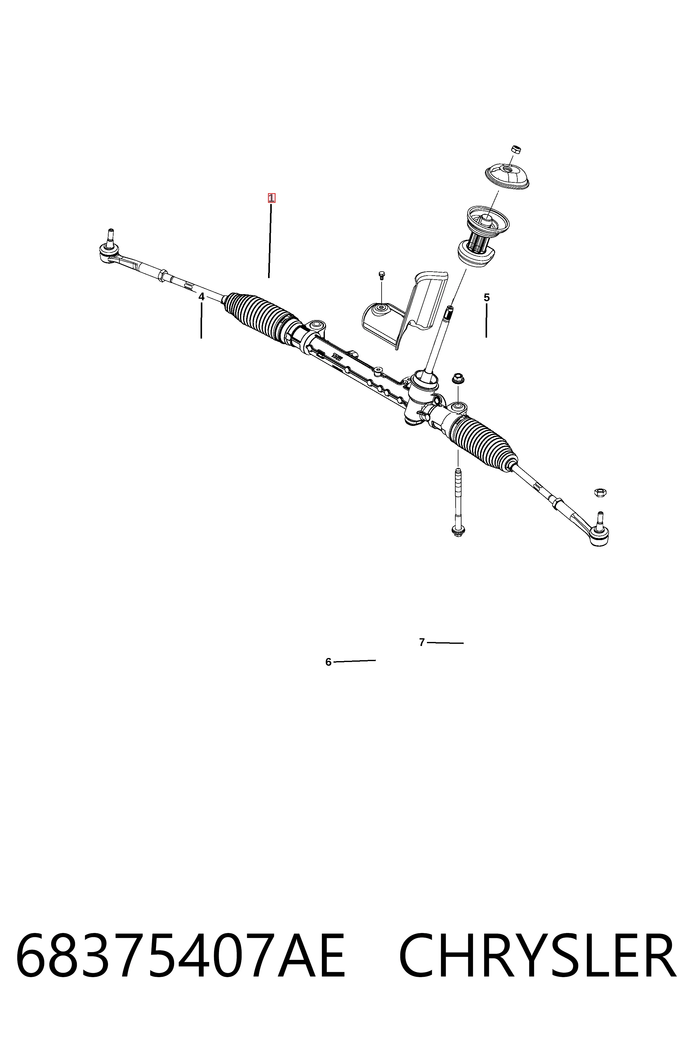 K68628263AB Fiat/Alfa/Lancia Рейковий рульовий механізм