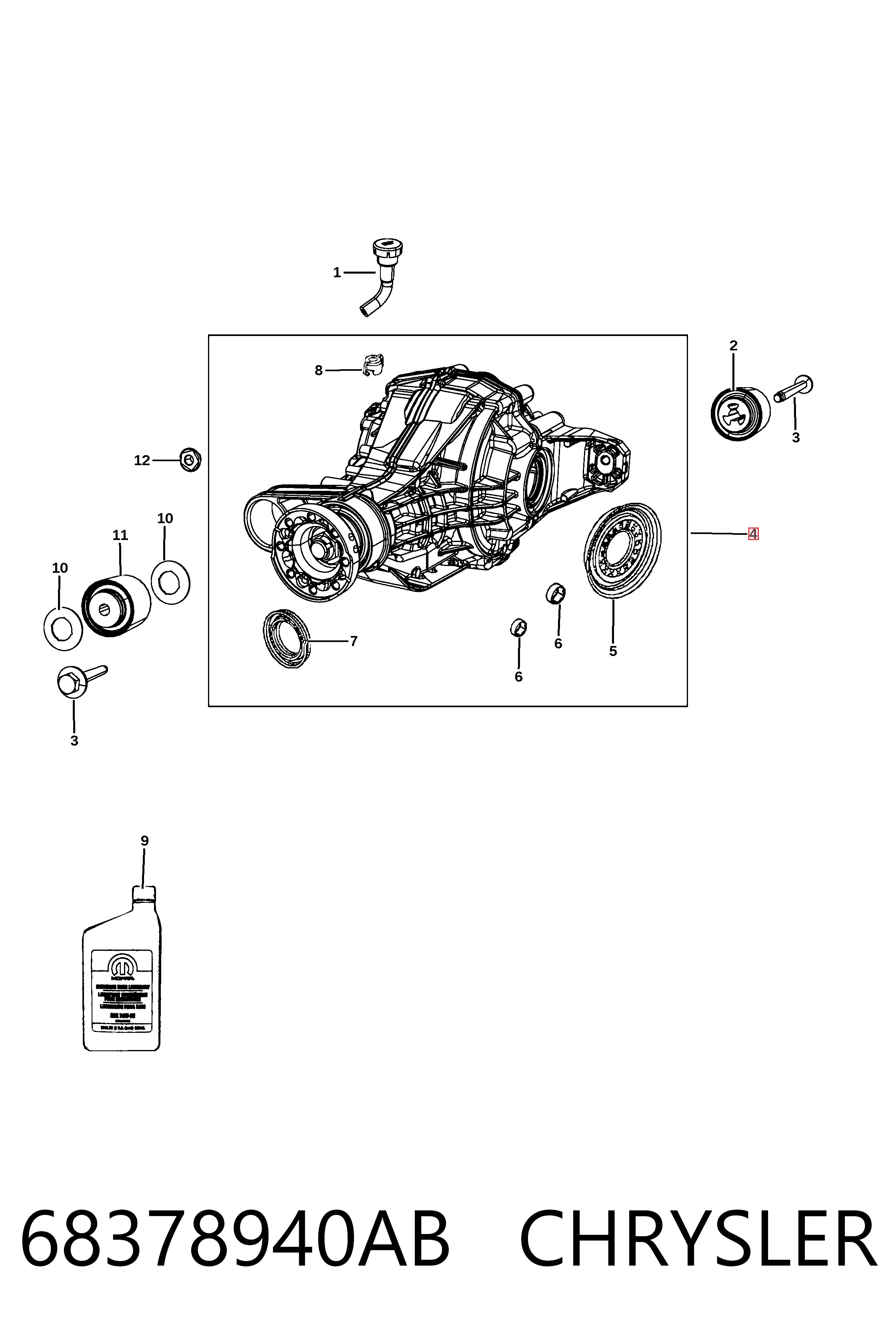 K68378940AB Fiat/Alfa/Lancia Задній редуктор
