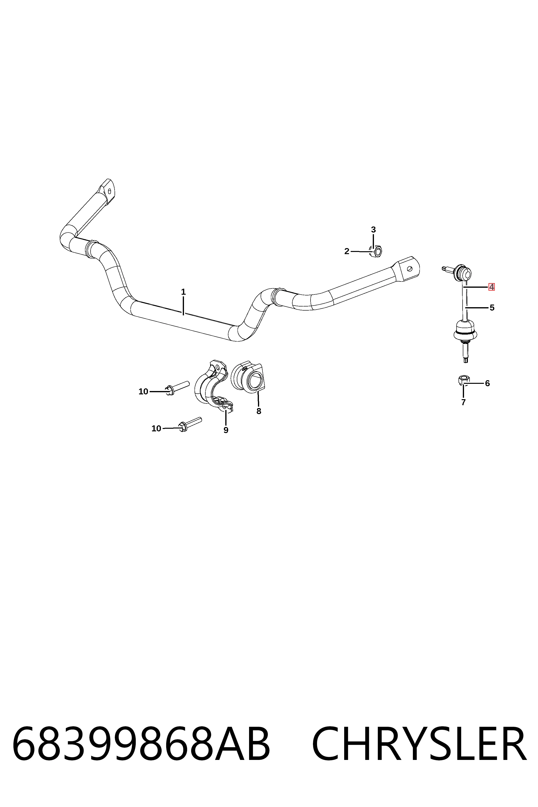 Купити K68399868AD Fiat/Alfa/Lancia Тяжка стабілізатора переднього