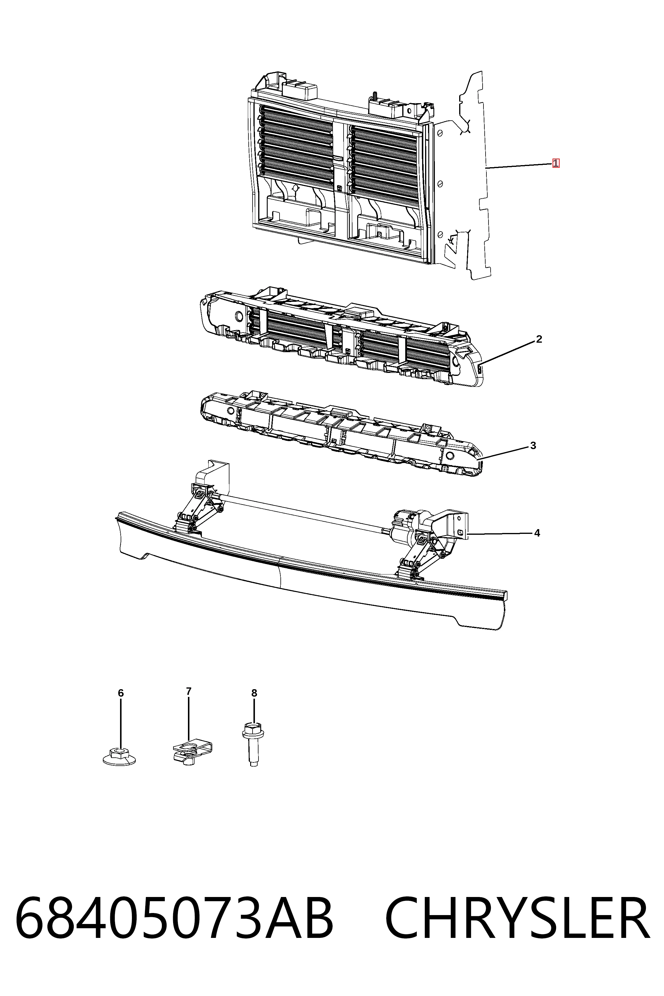 K68405073AD Fiat/Alfa/Lancia Жалюзі радіатора охолодження