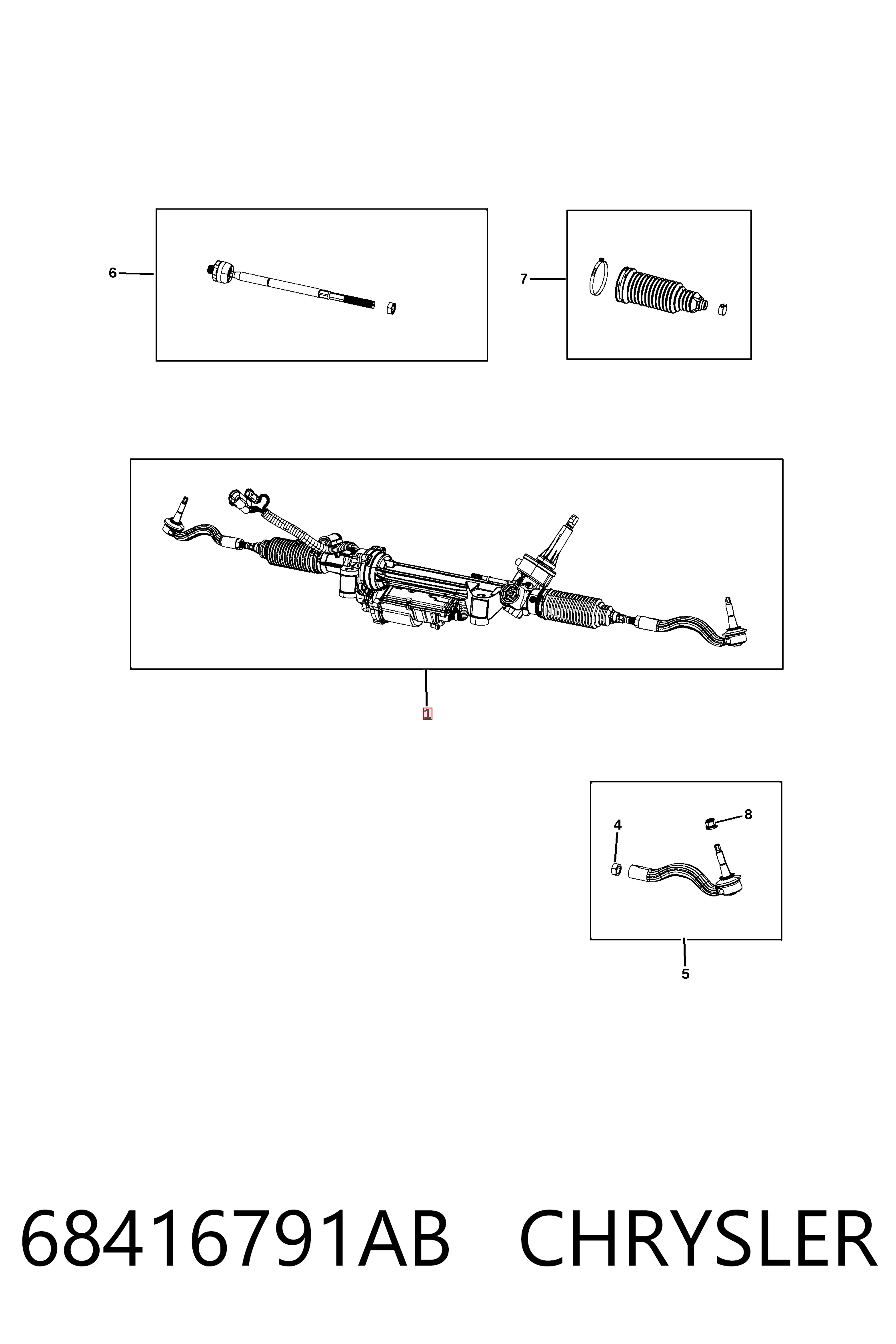 Купити K68367340AA Fiat/Alfa/Lancia Рульова рейка