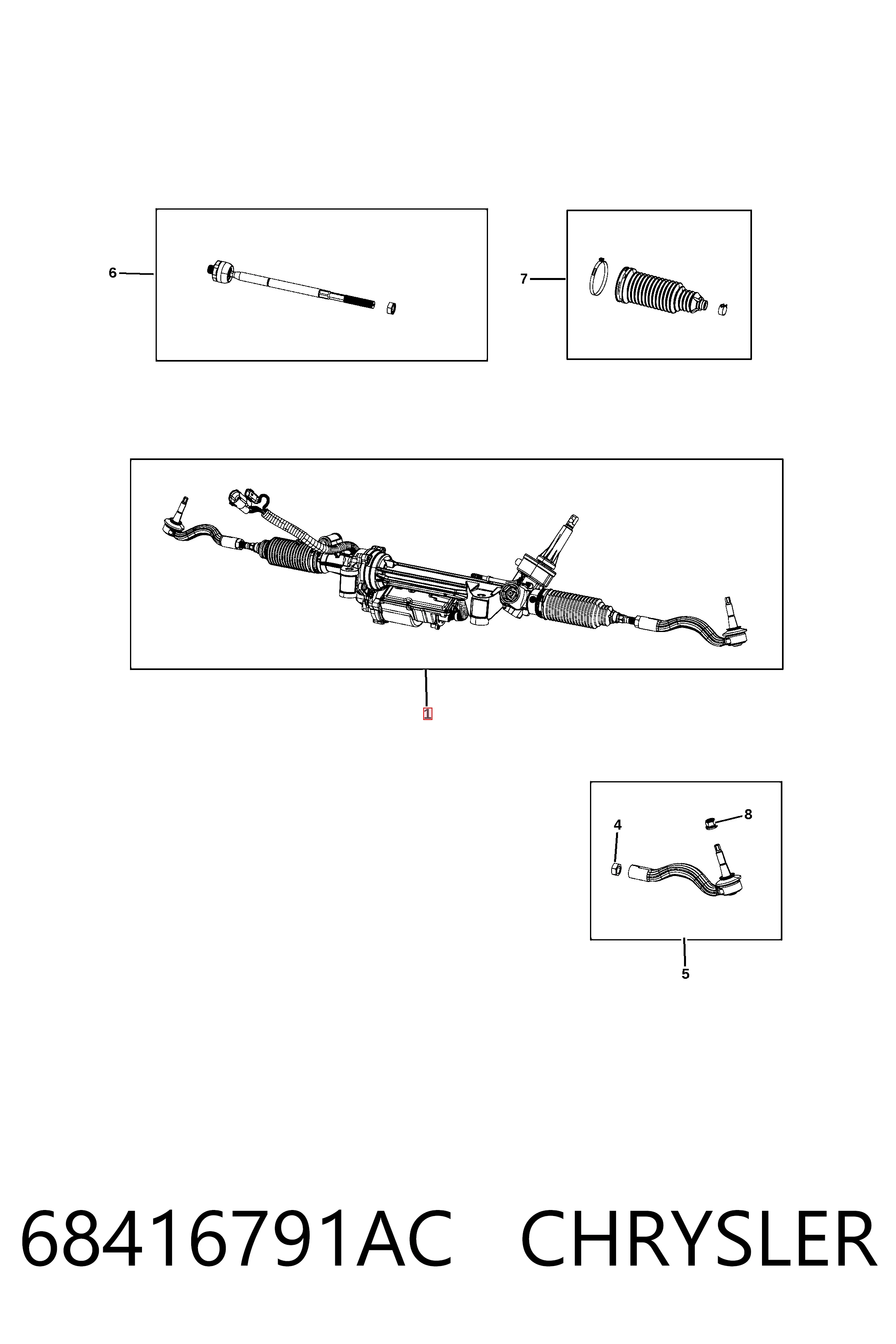 Рульова рейка K68367340AA Fiat/Alfa/Lancia