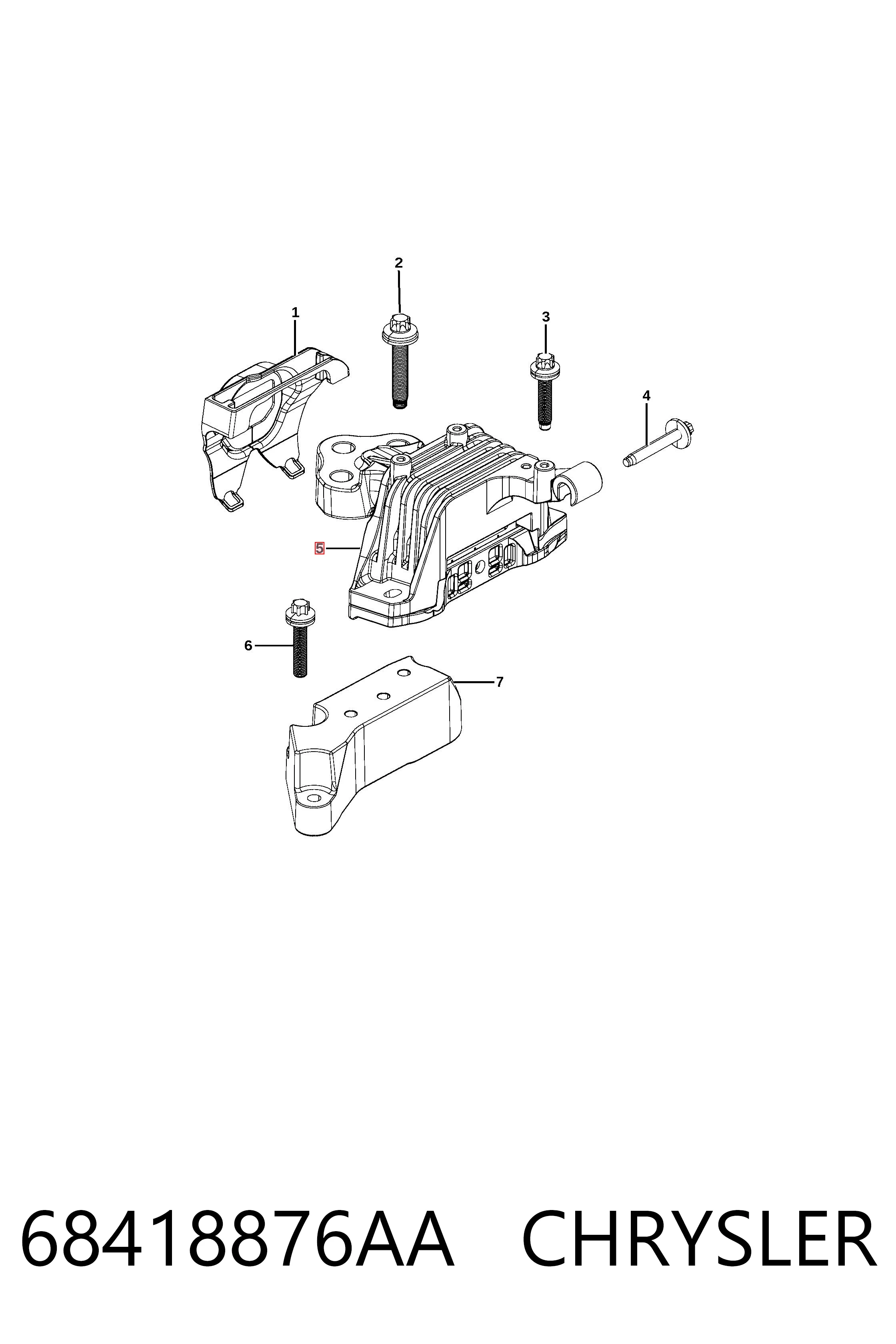 68418876AA Chrysler Ліва опора двигуна