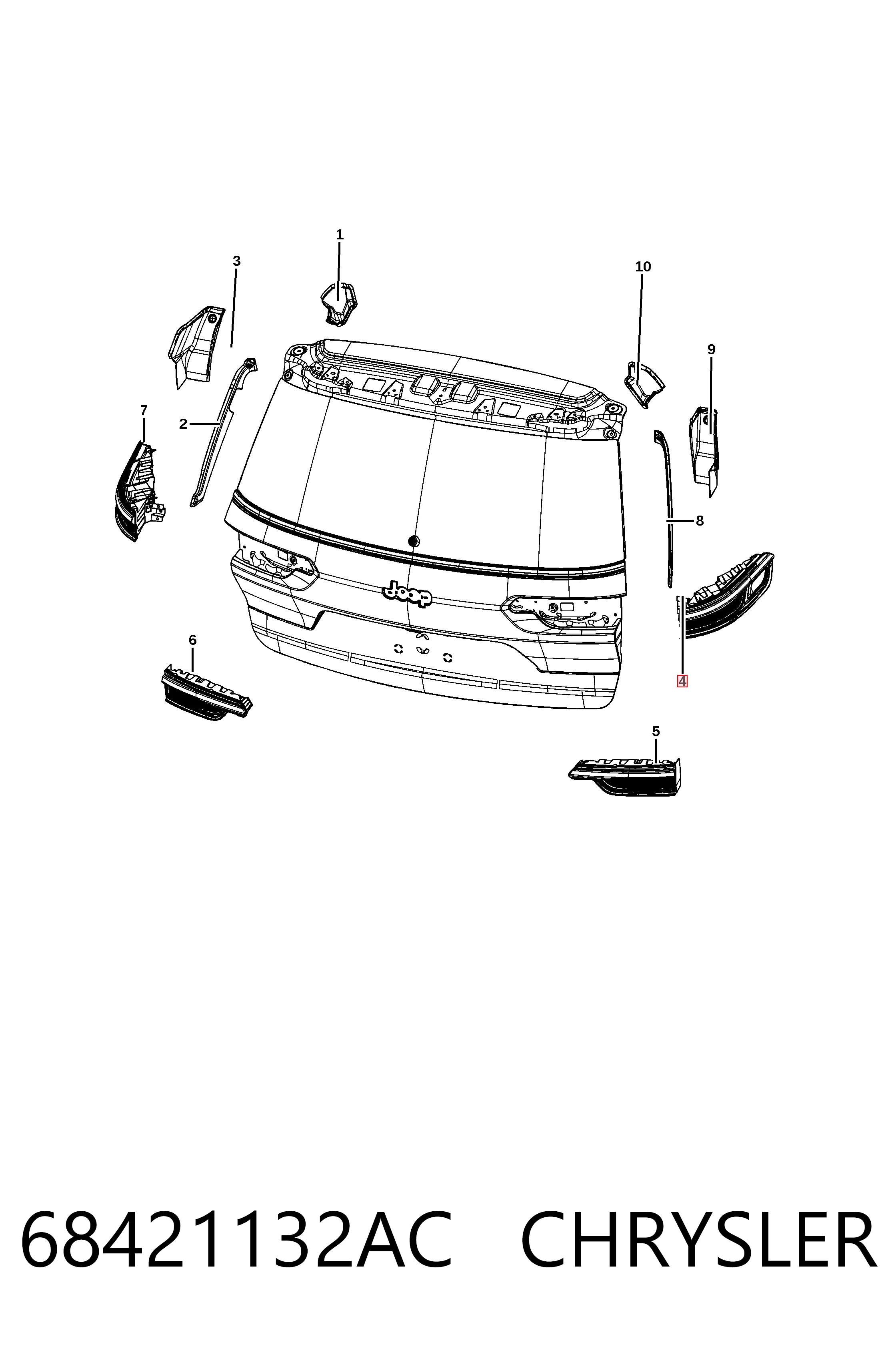 K68421132AD Fiat/Alfa/Lancia Задній правий зовнішній ліхтар