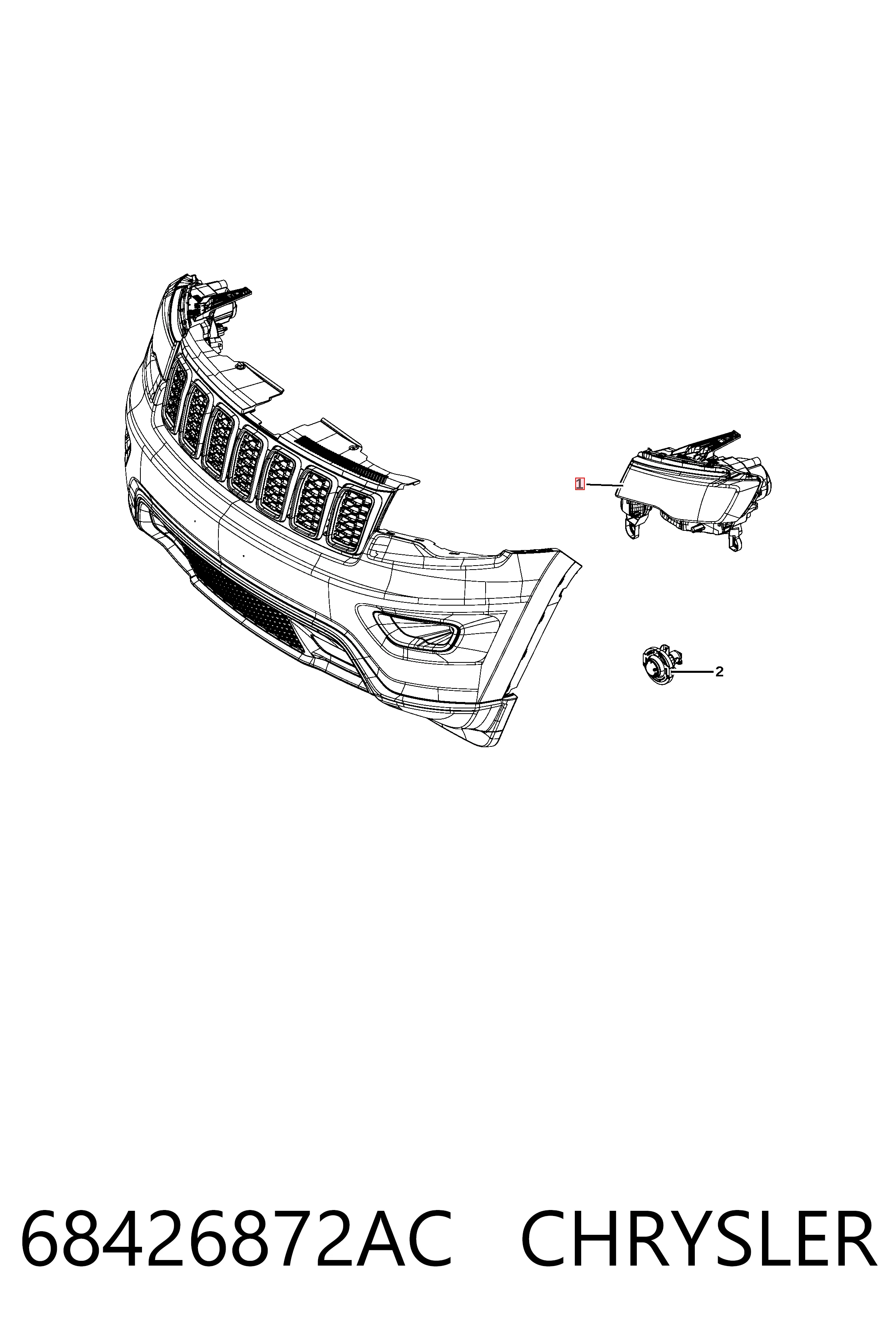 Фара правая Fiat/Alfa/Lancia K68426872AB ціна, від 394.88 USD