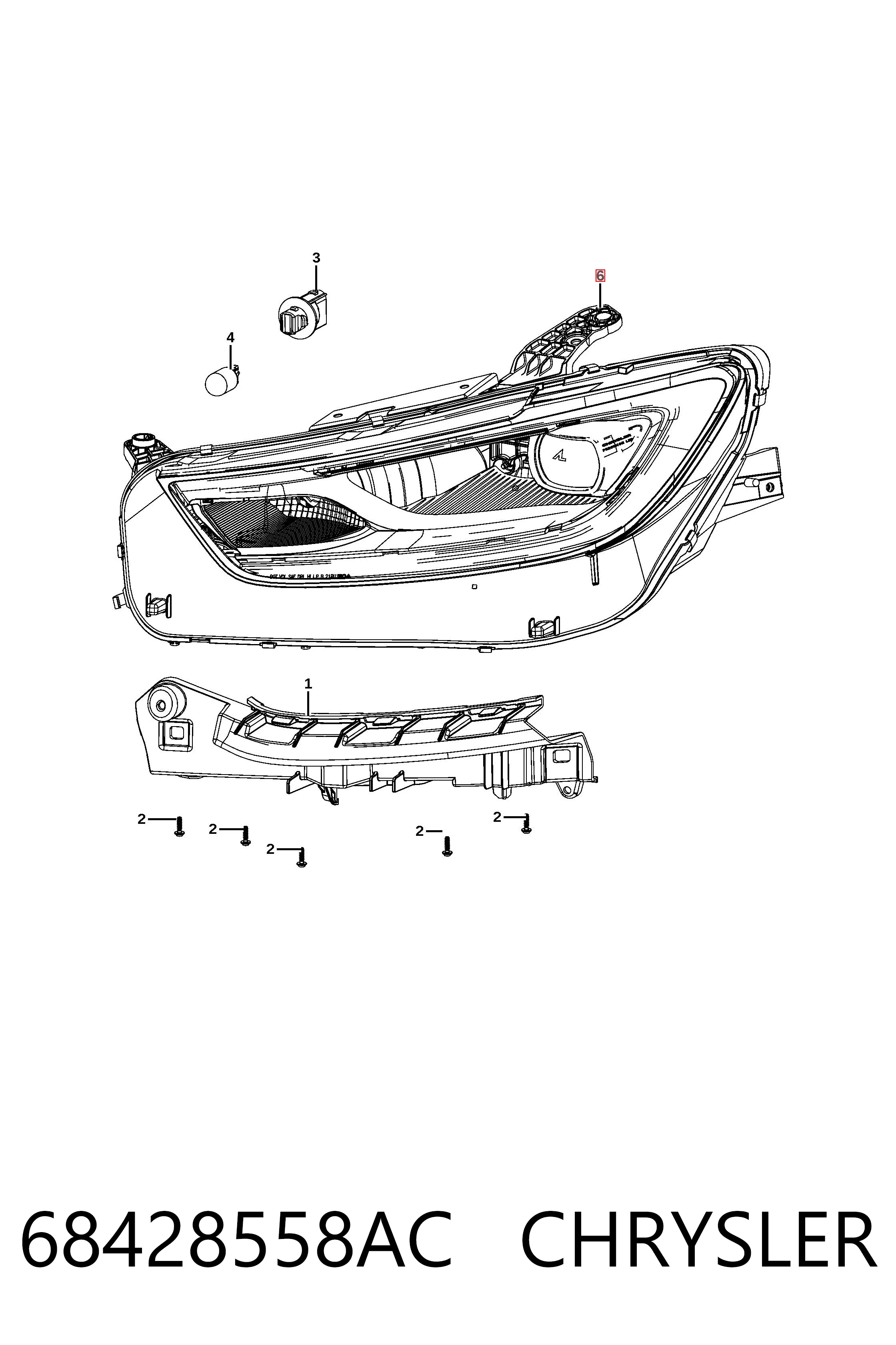 68428558AC Chrysler Фара правая