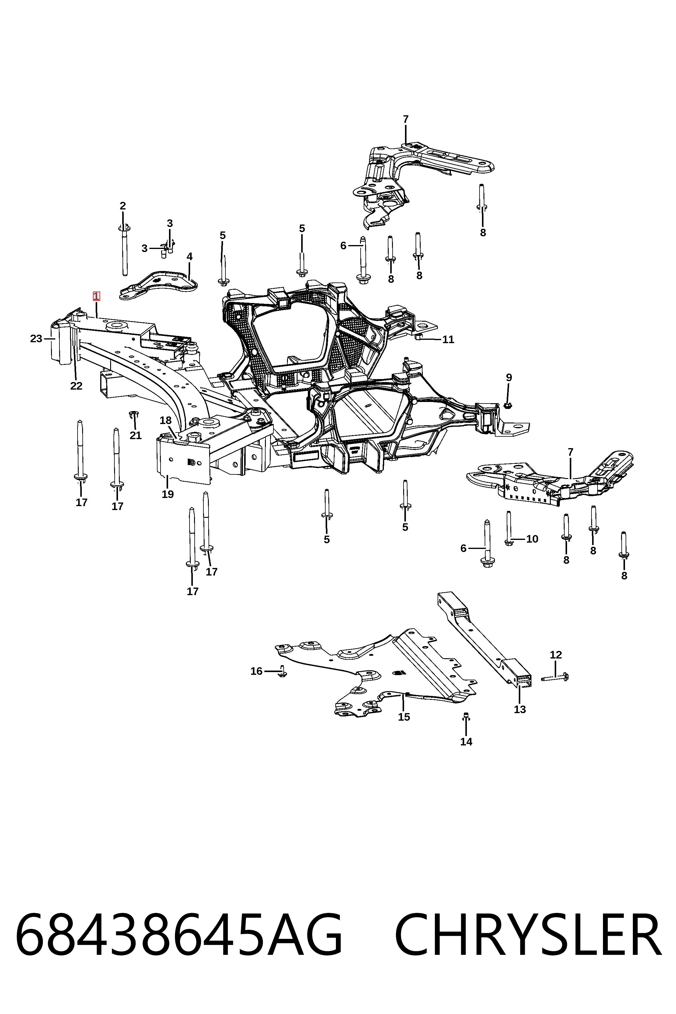 K68438645AE Fiat/Alfa/Lancia Передня балка