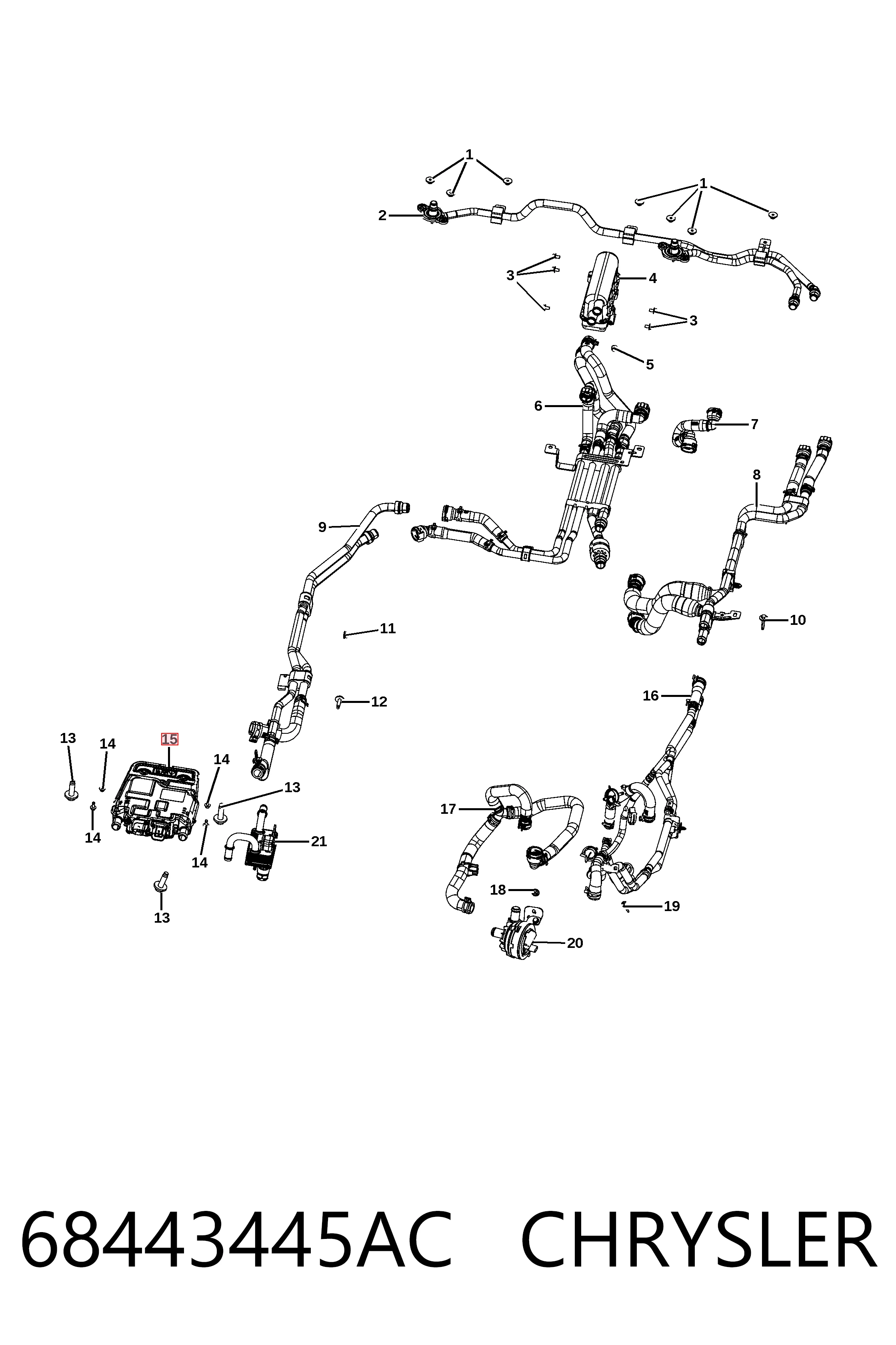 68443445AC Chrysler Модуль керування (ЕБУ) обігріву батареї