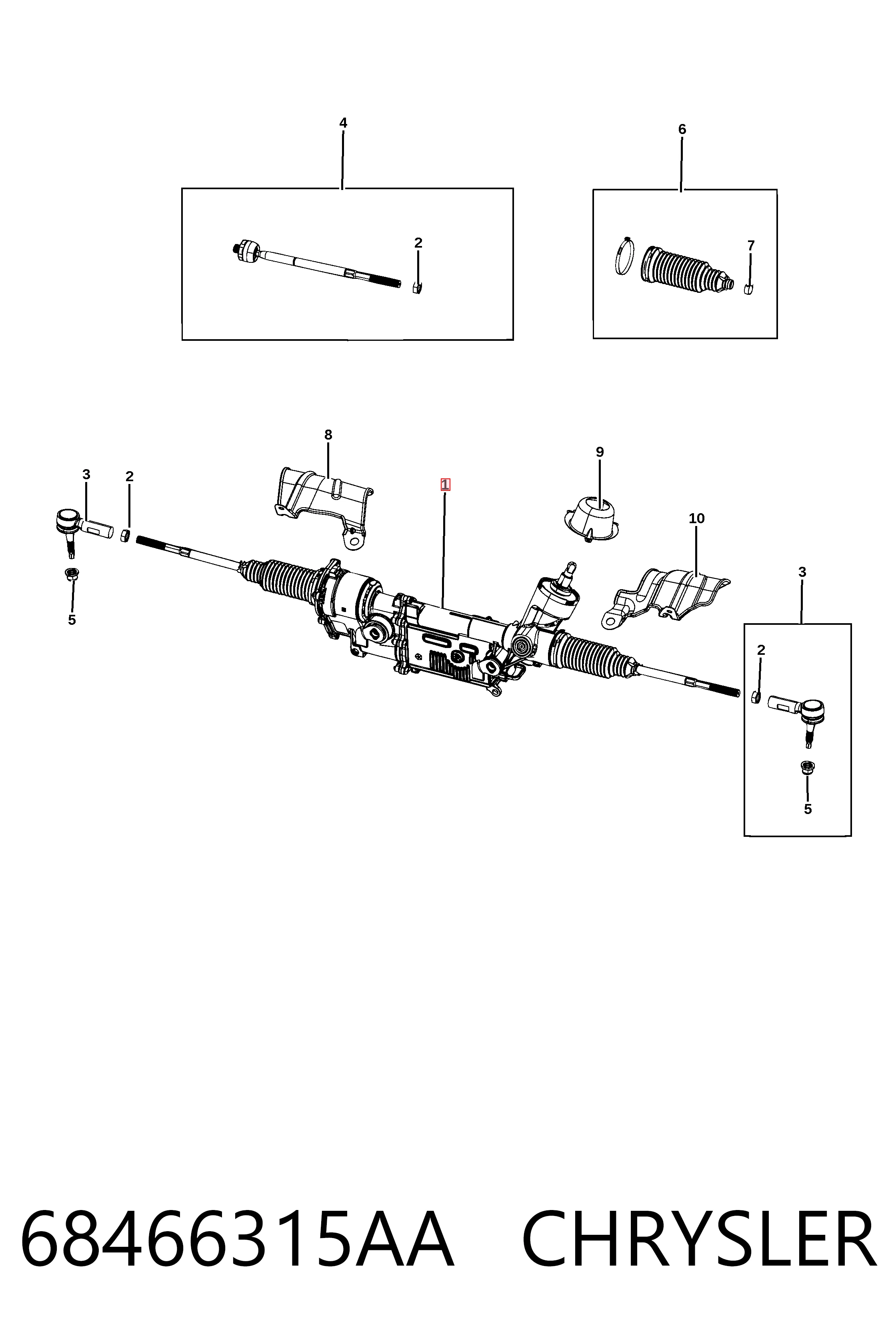 Купити K68466315AC Fiat/Alfa/Lancia Рульова рейка