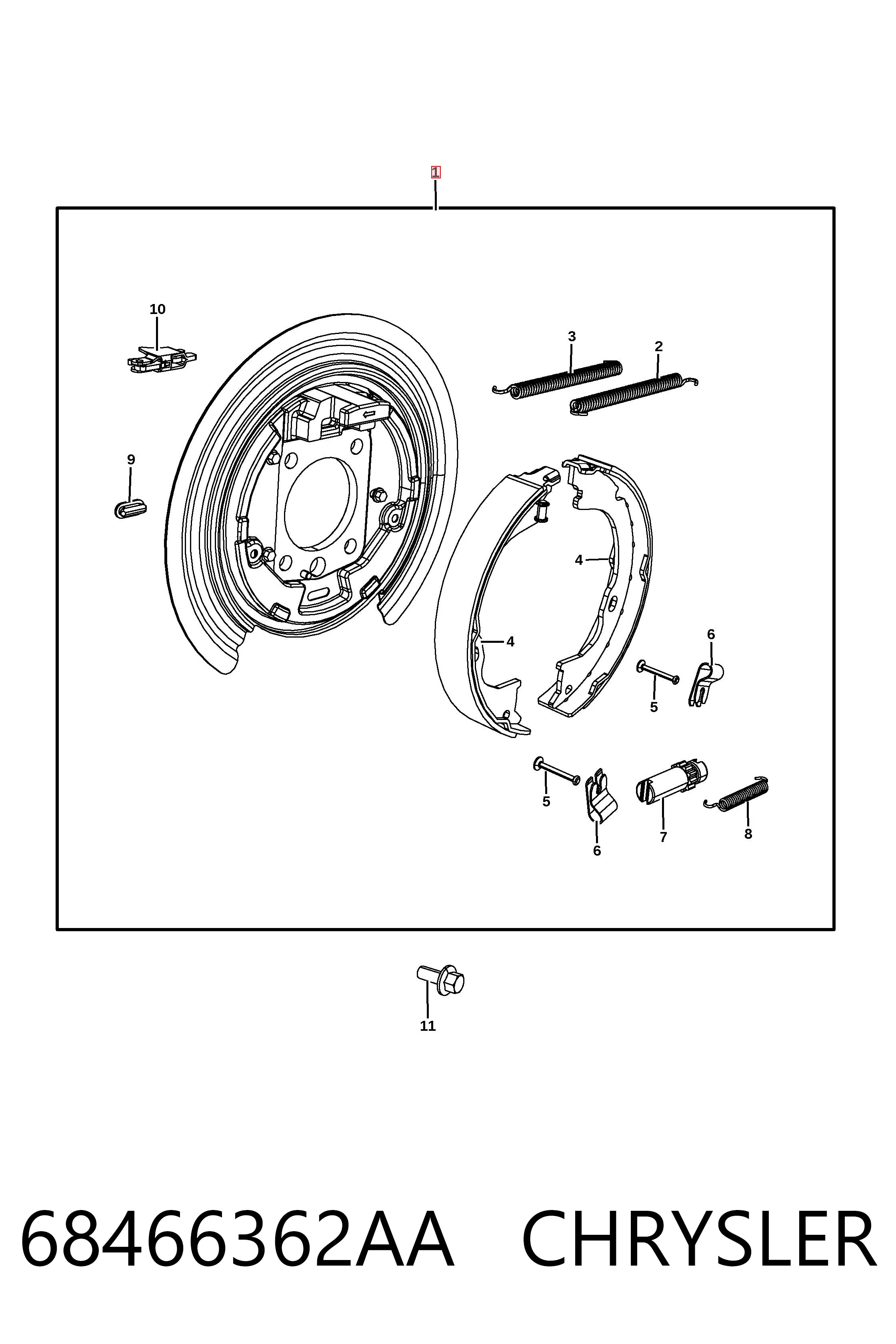 Купити K68466362AA Fiat/Alfa/Lancia Диск опорний, заднього гальм. барабана, правий
