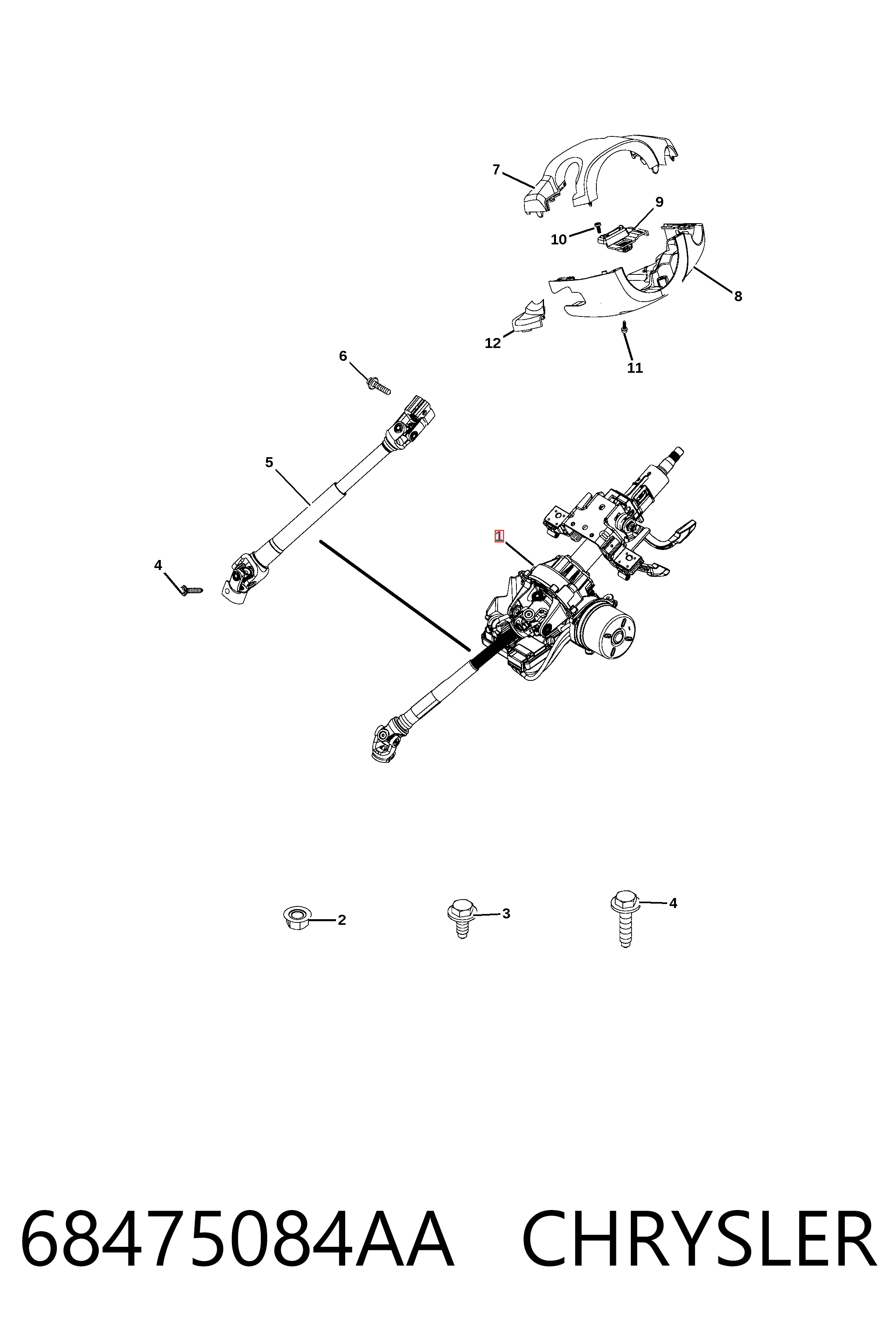 Рульова колонка Fiat/Alfa/Lancia K68439606AA ціна, від 55.28 USD