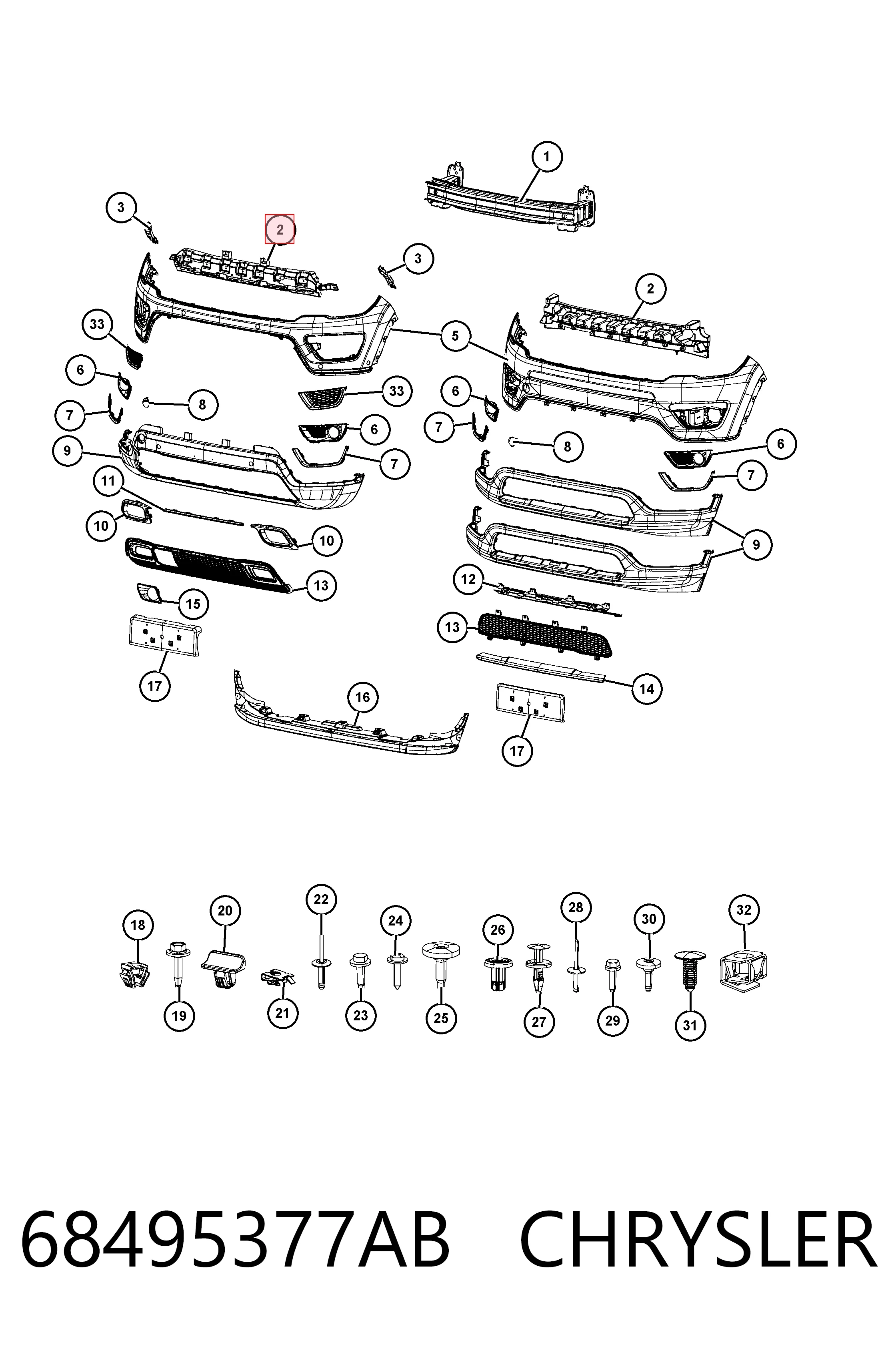 K68495377AB Fiat/Alfa/Lancia Наповнювач бампера переднього