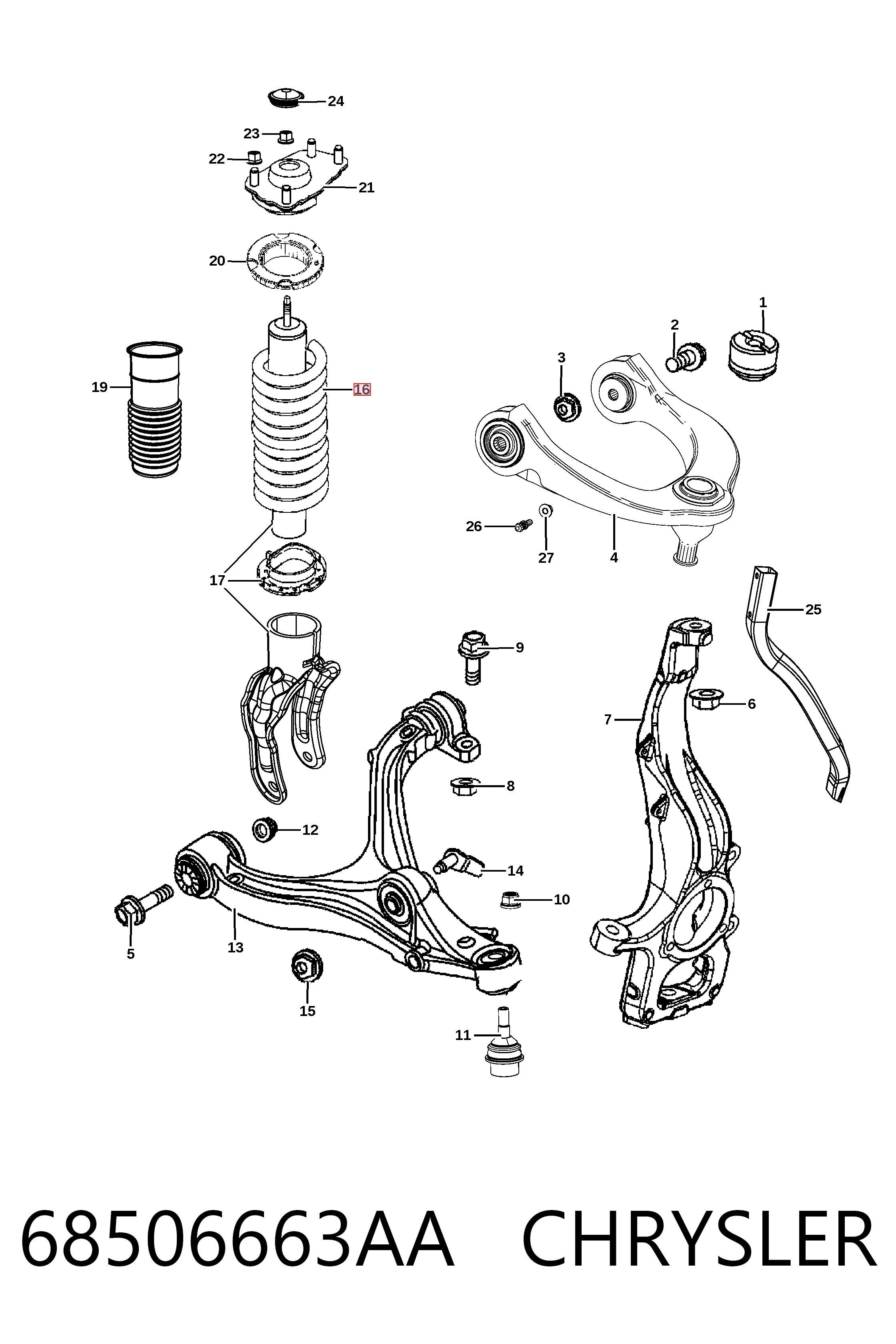 K68029630AE Fiat/Alfa/Lancia Пружина амортизатора передняя