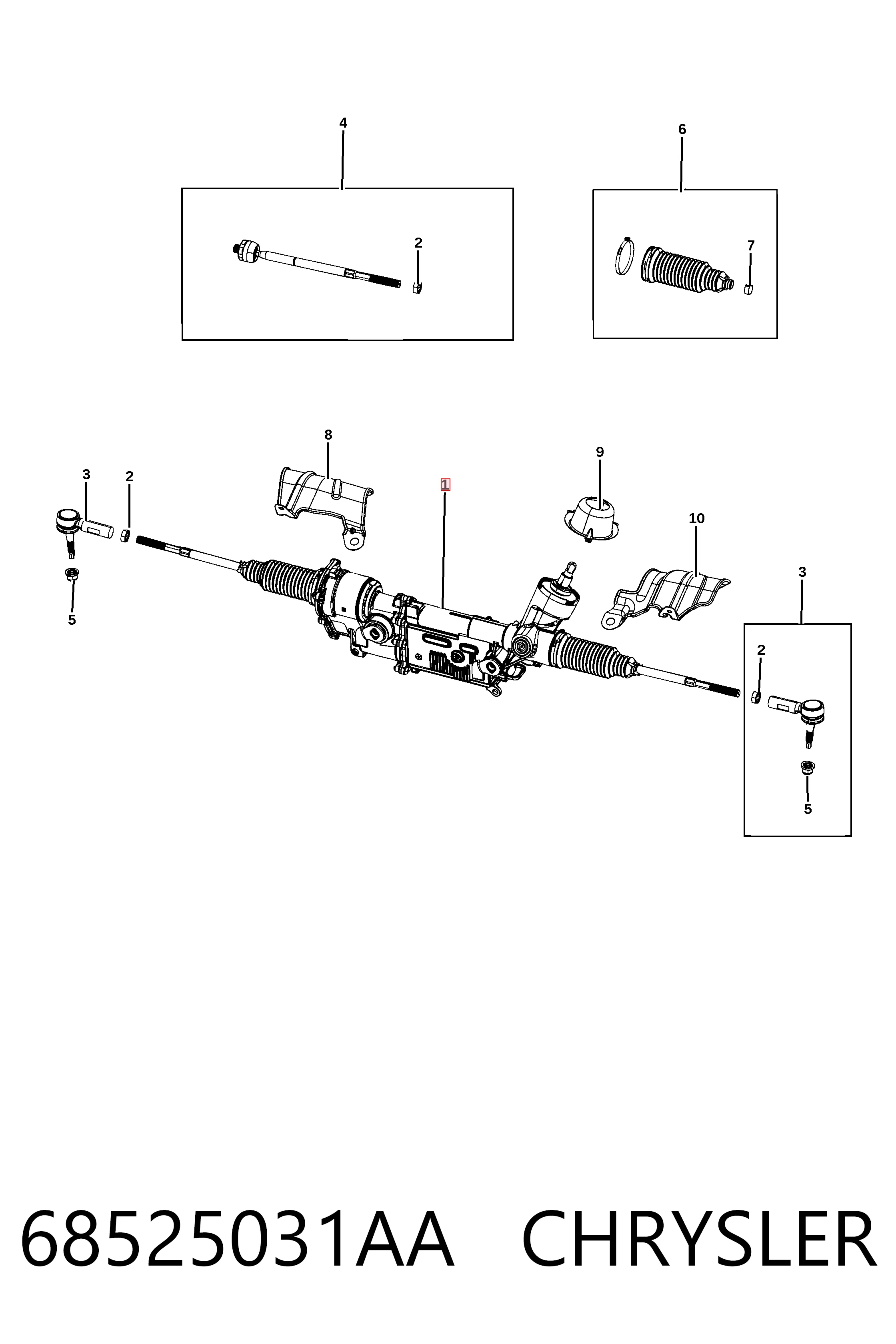 K68466315AC Fiat/Alfa/Lancia Рейковий рульовий механізм