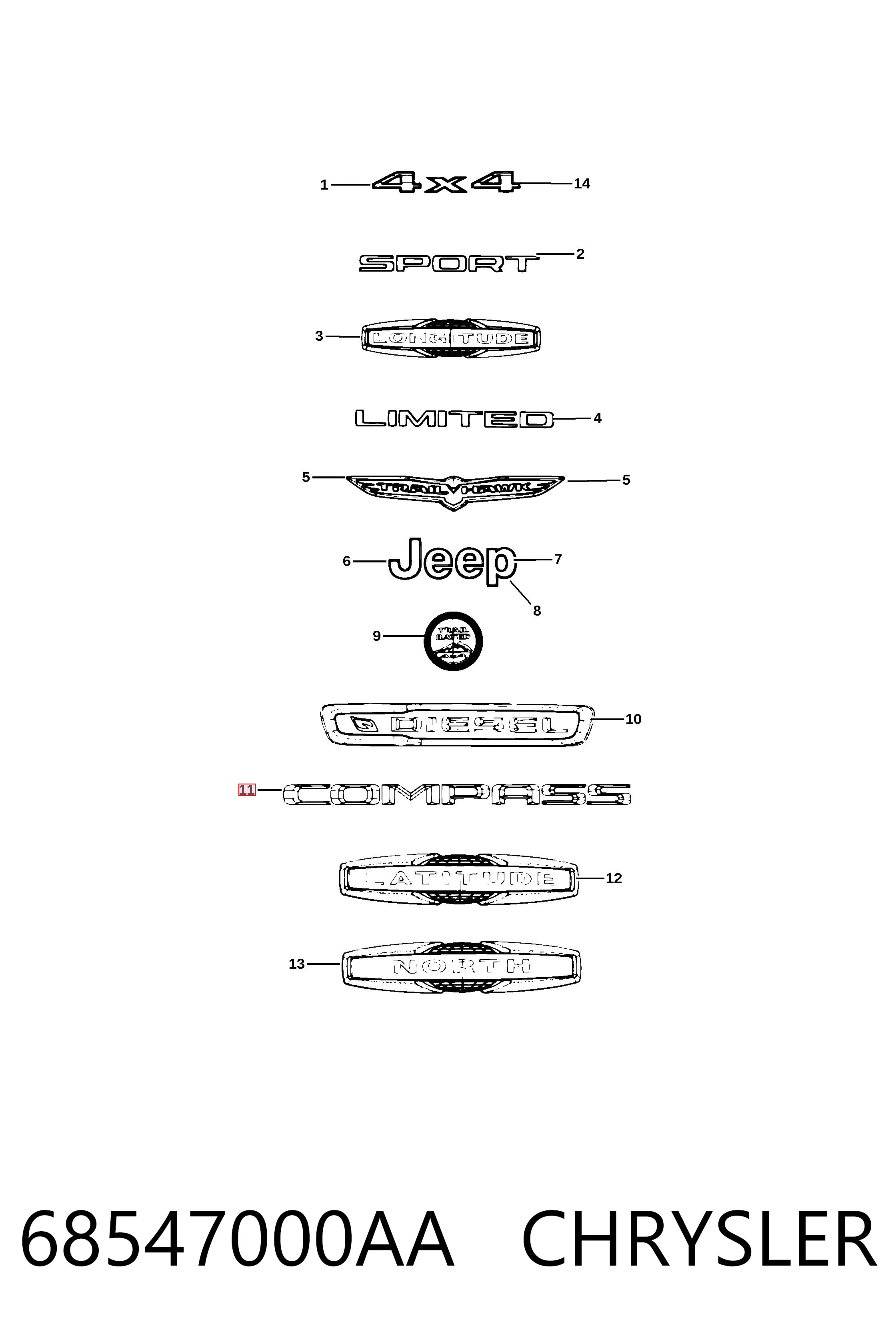 K68547000AA Fiat/Alfa/Lancia 