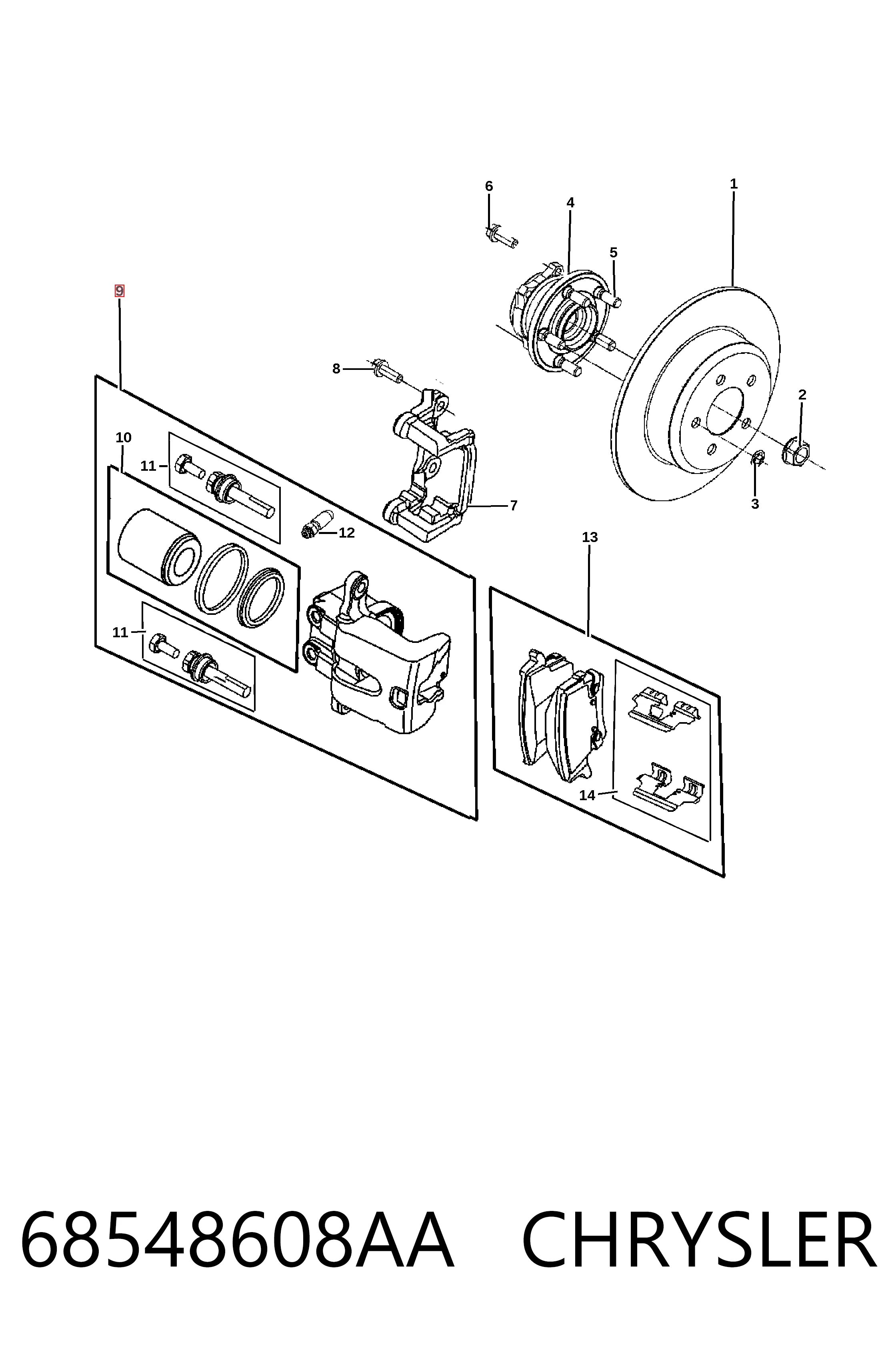 Купити K05142564AA Fiat/Alfa/Lancia Супорт задній правий