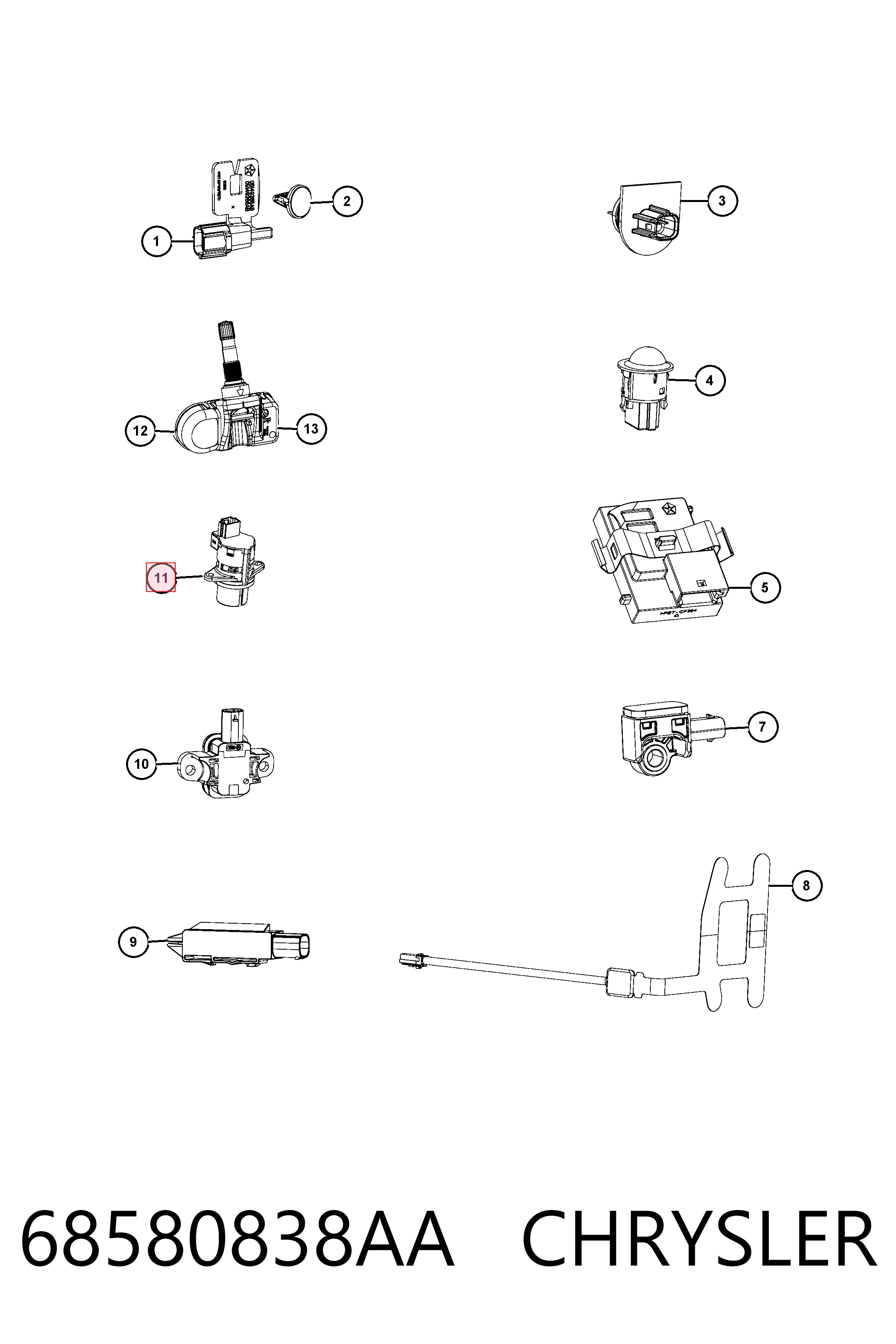Датчик температури салону K55111178AC Fiat/Alfa/Lancia