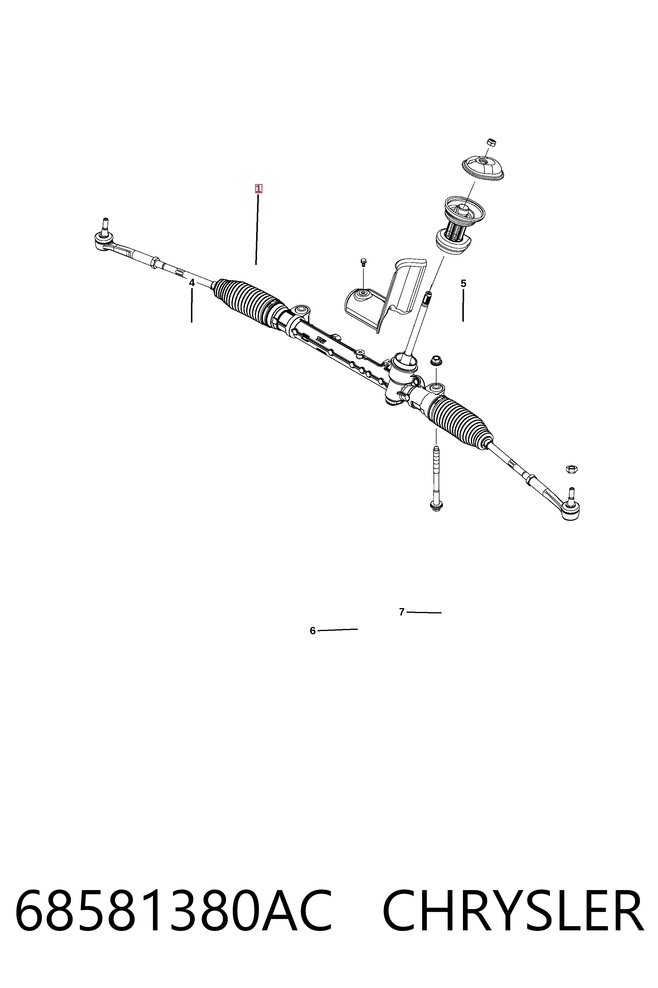 Управління рульове в зборі Fiat/Alfa/Lancia K68628263AB ціна, від 1407.48 USD