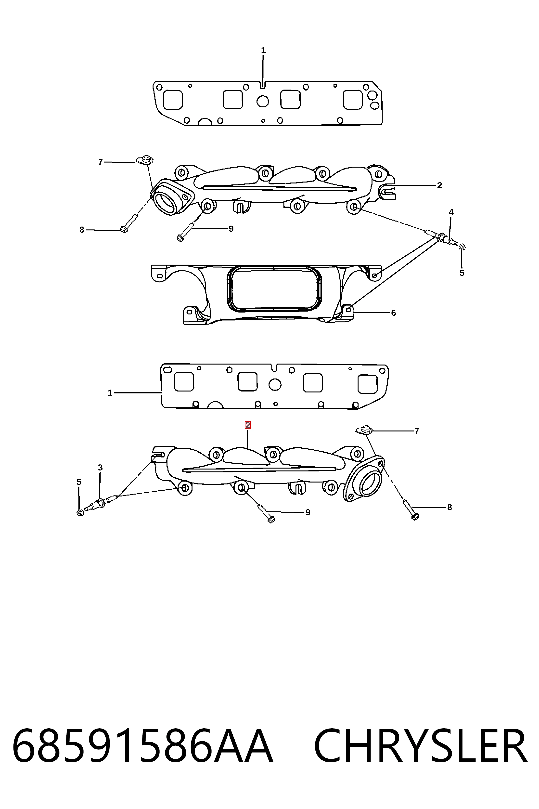 Купити K68045559BA Fiat/Alfa/Lancia Колектор випускний, лівий