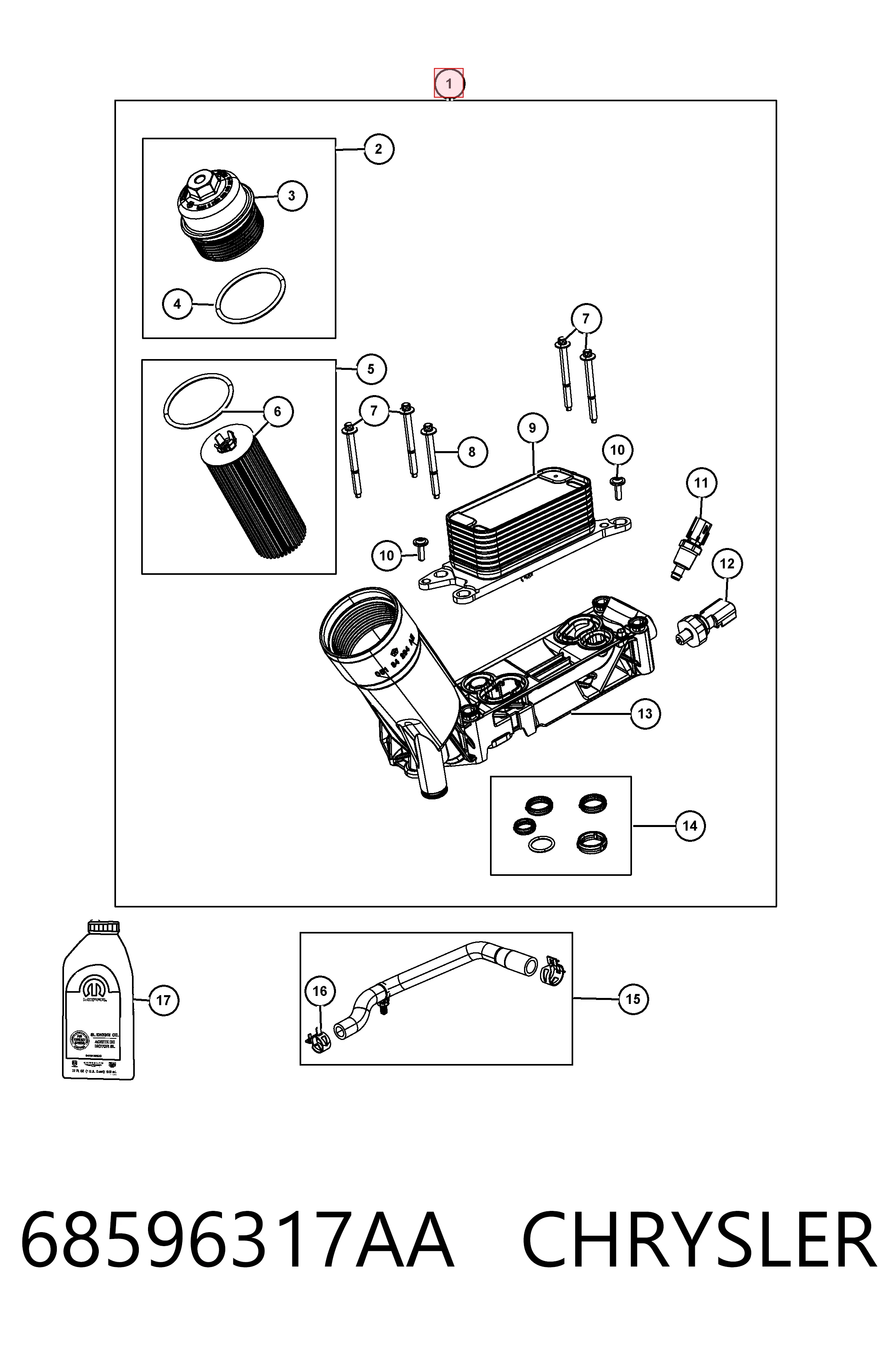 68596317AA Chrysler Корпус маслофільтра