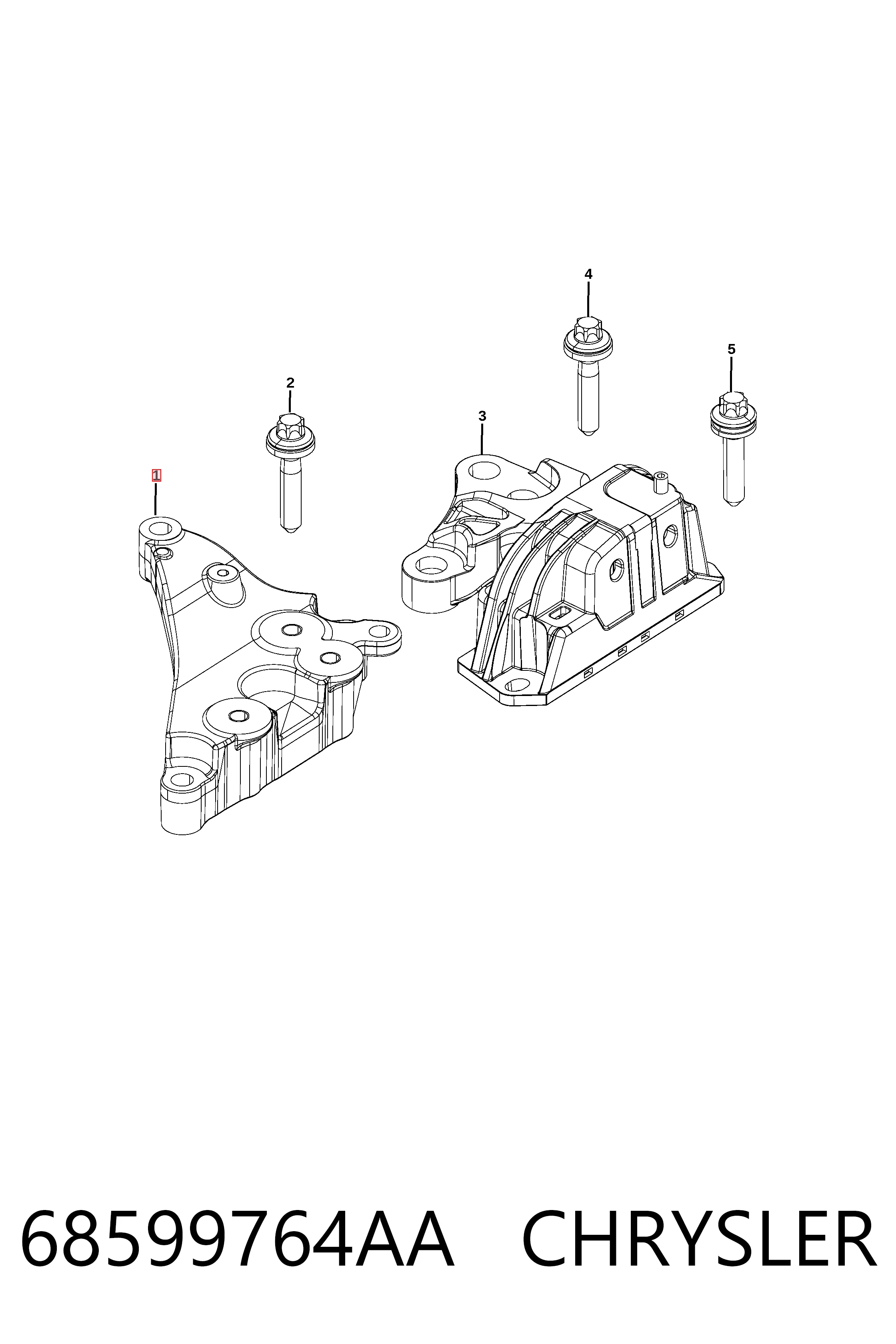 K68246579AA Fiat/Alfa/Lancia Кронштейн подушки (опори) двигуна, лівої
