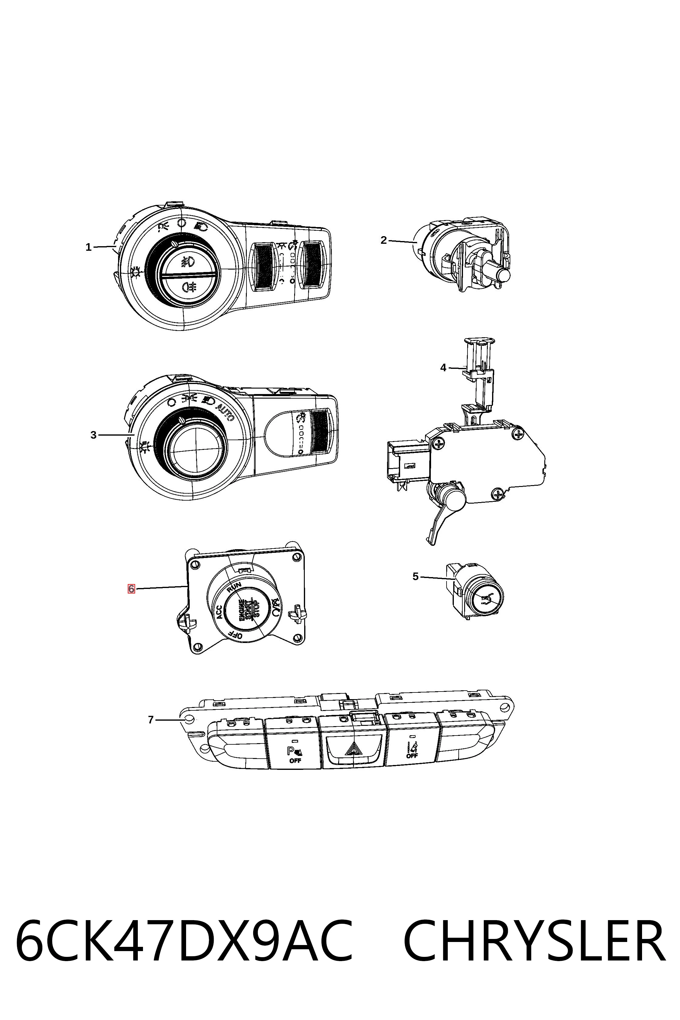 Кнопка запуску двигуна Fiat/Alfa/Lancia K1VB70DX9AC