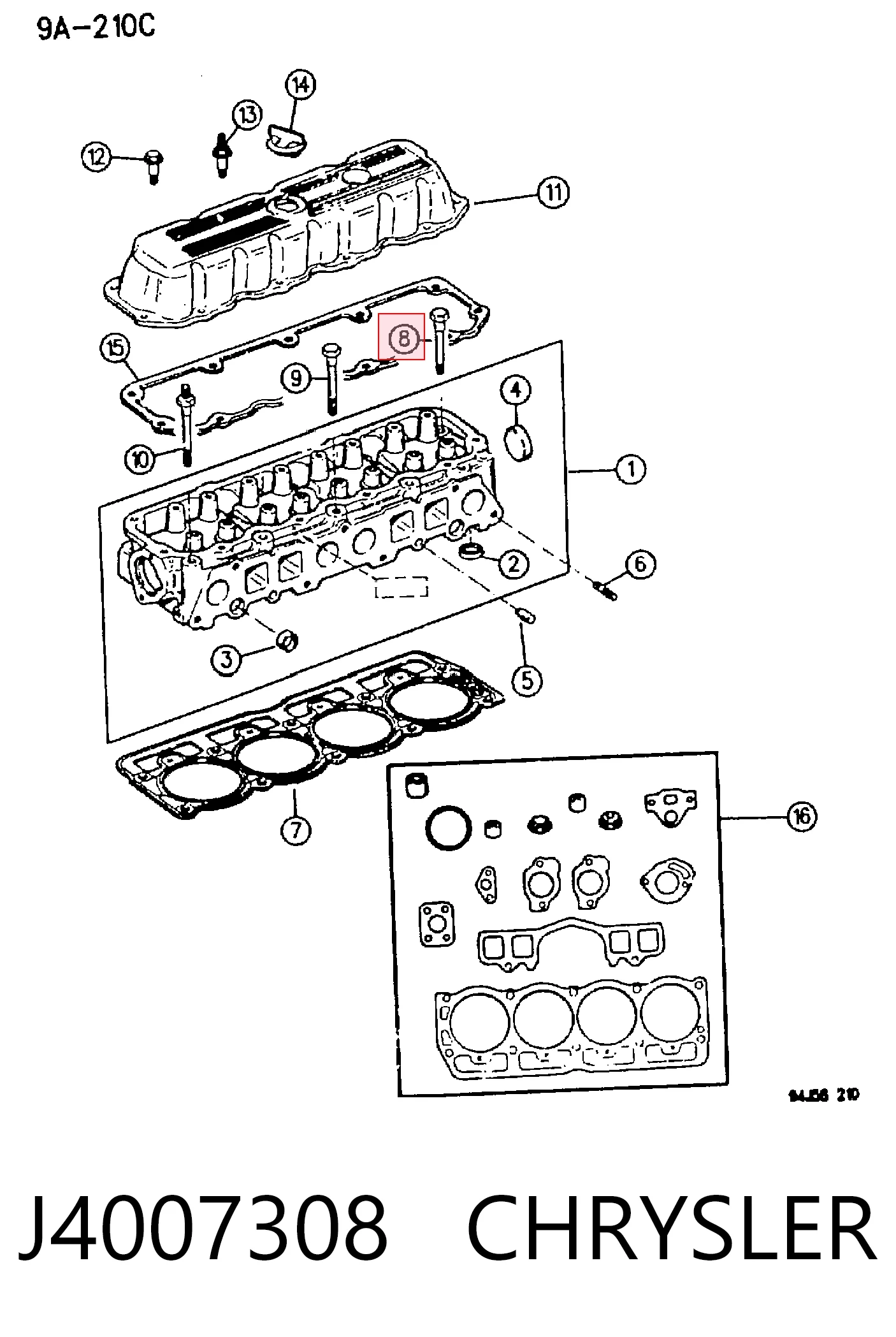 K06035514 Fiat/Alfa/Lancia Болт кріплення головки блоку циліндрів