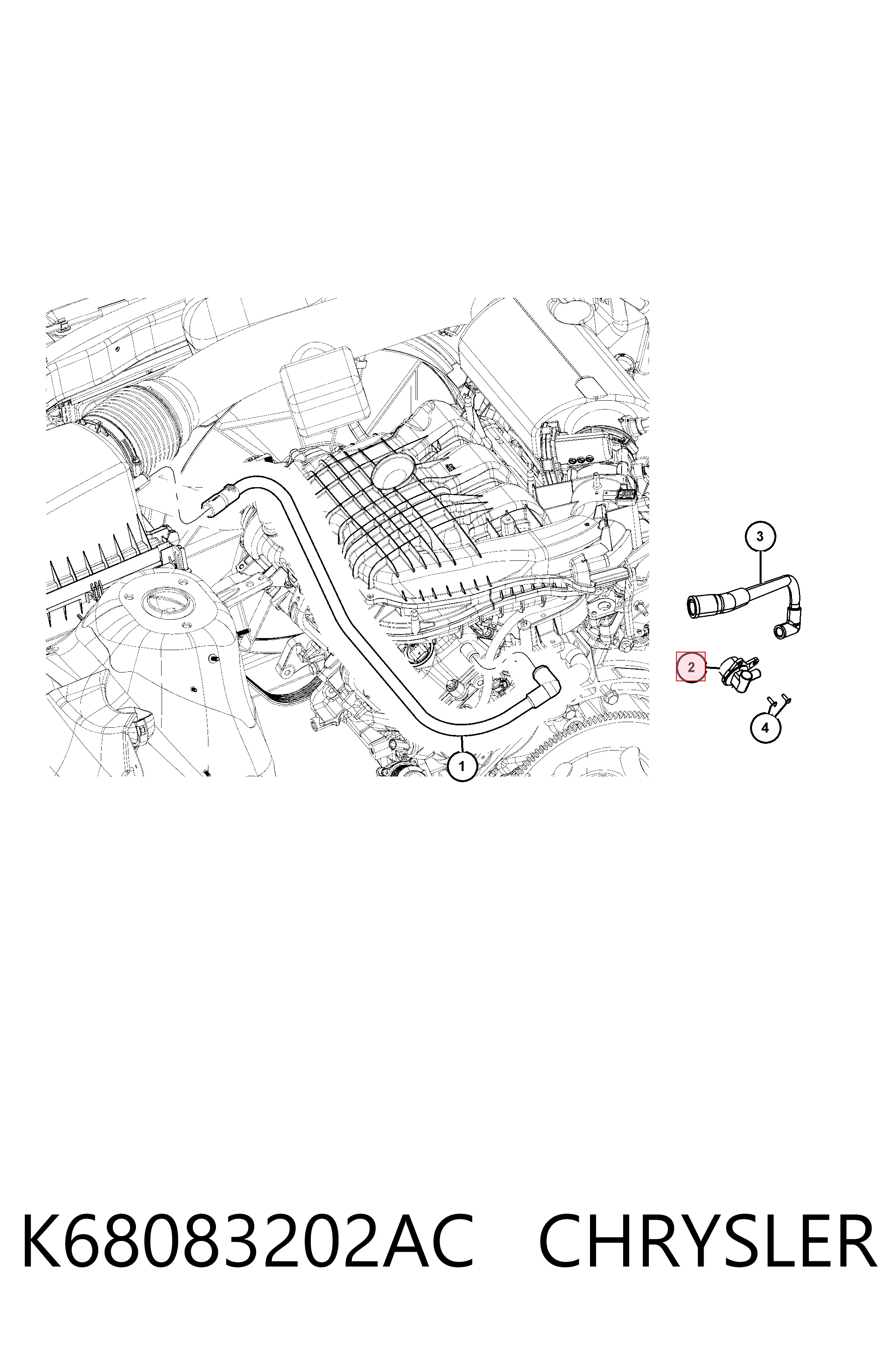 Клапан вентиляції картерних газів K68083202AC Fiat/Alfa/Lancia