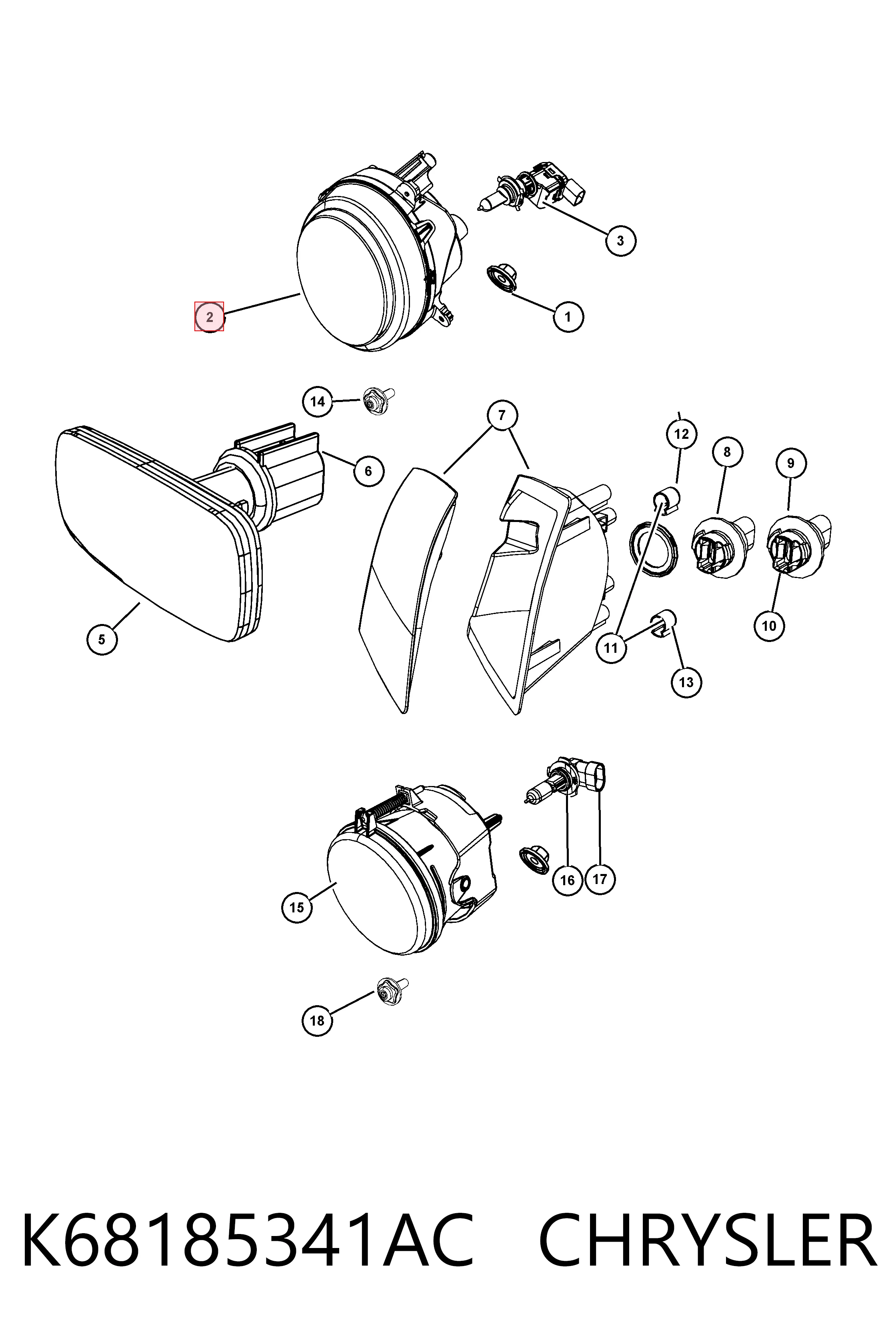 Купити K05182553AE Fiat/Alfa/Lancia Основна фара в зборі ліва