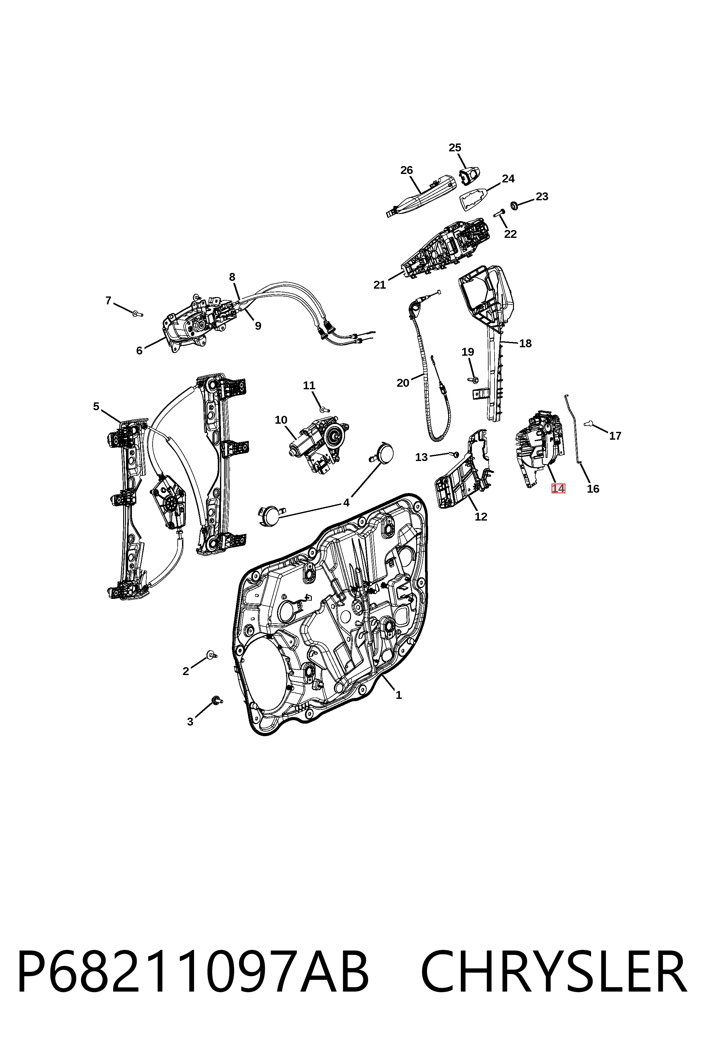 Купити K68211097AD Fiat/Alfa/Lancia Замок передньої лівої двері