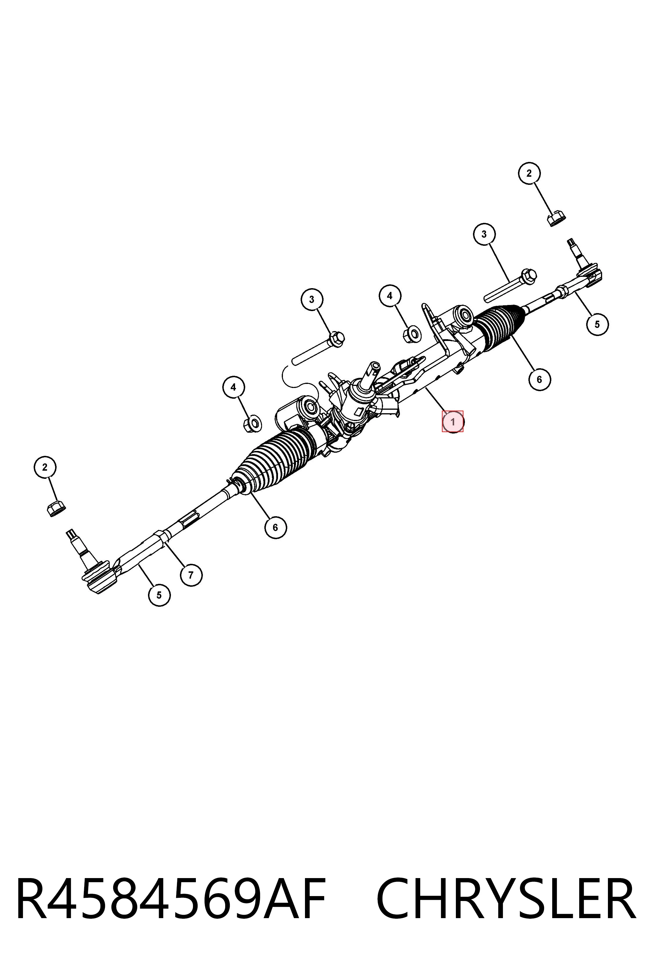 R4584569AF Chrysler Рейковий рульовий механізм