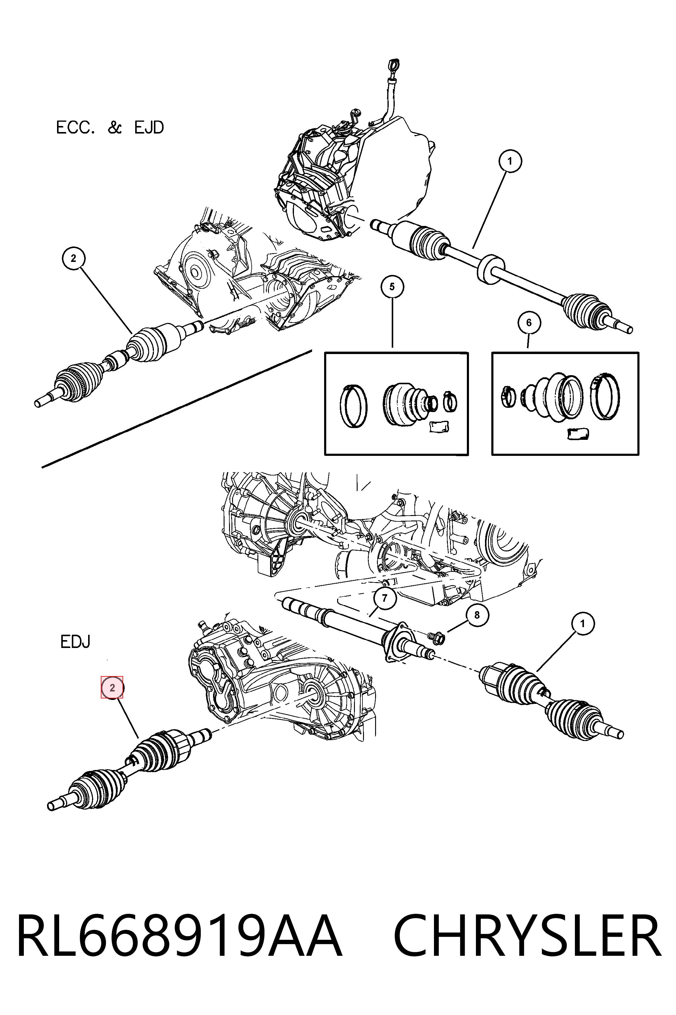 Ліва піввісь K04668919AA Fiat/Alfa/Lancia