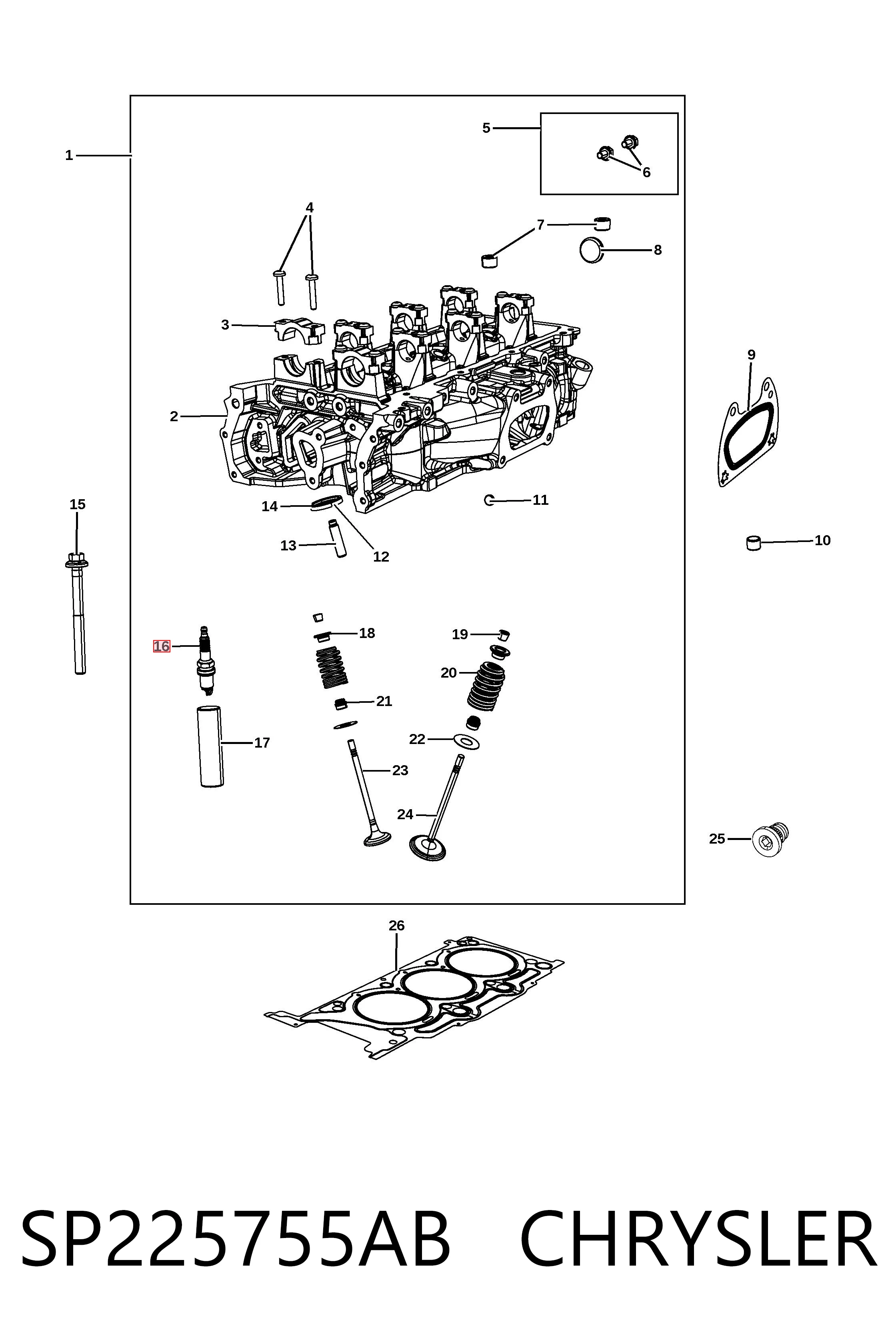 SP225755AB Chrysler Свіча запалювання