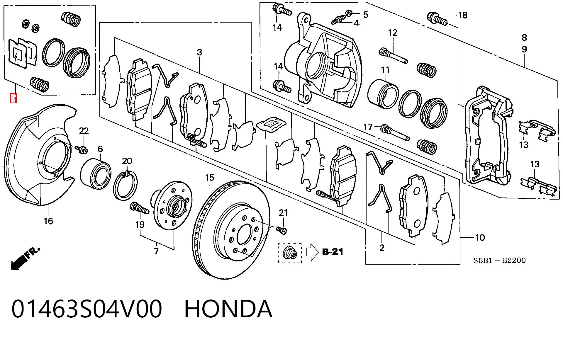  Ремкомплект переднього супорту Honda Civic 5