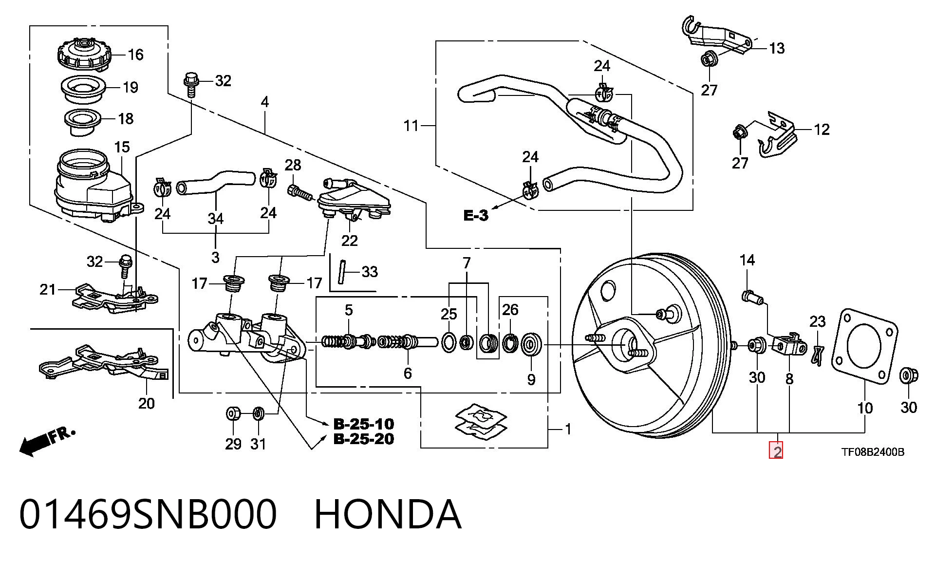 01469SNB000 Honda Підсилювач гальм вакуумний