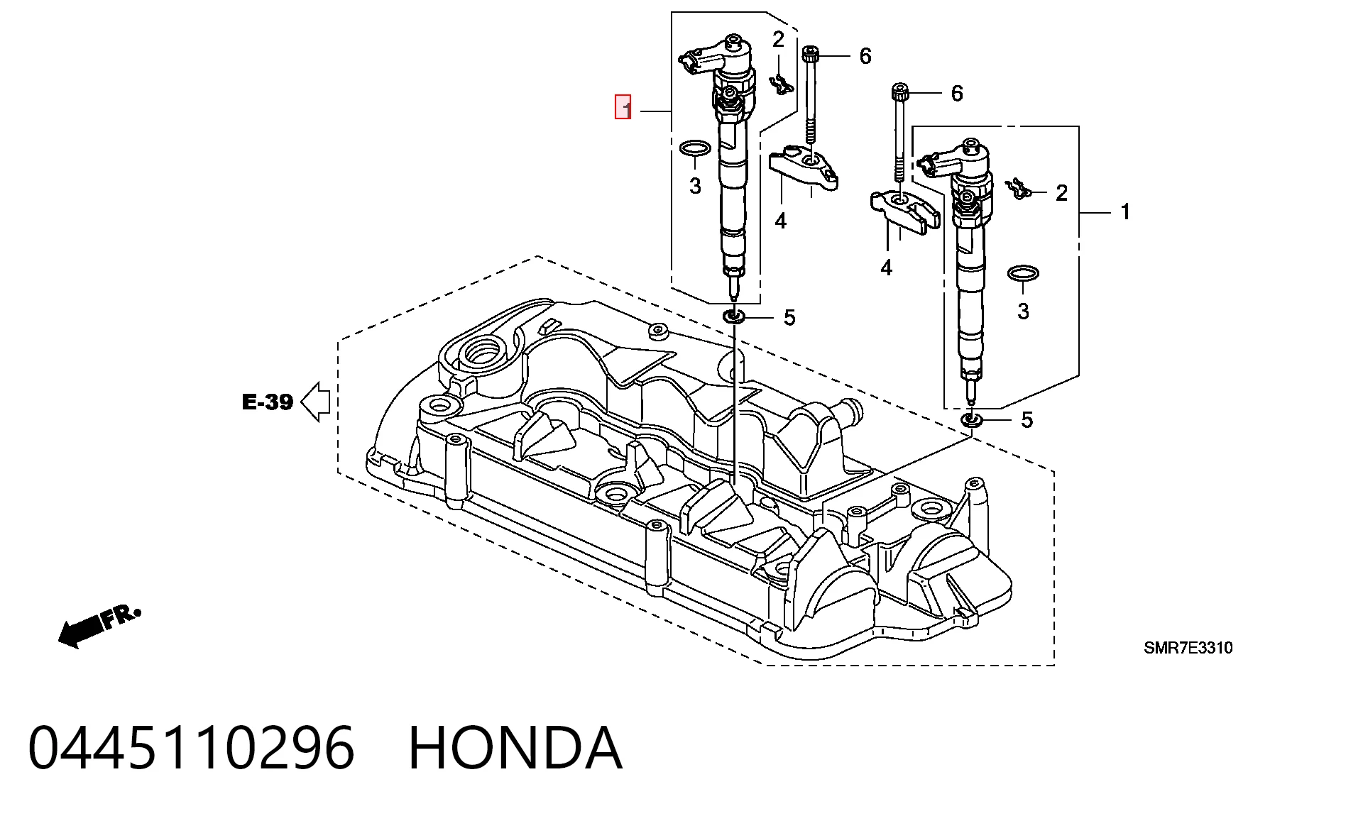 0445110296 Honda Форсунка вприску палива