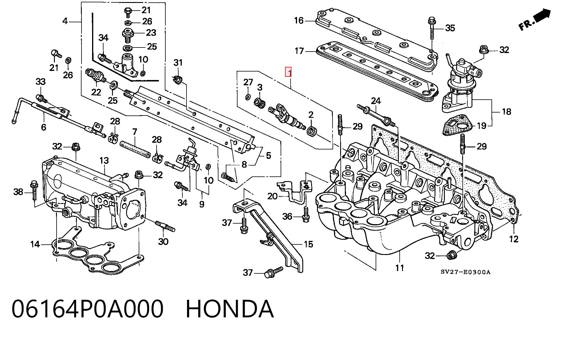 06164P0A000 Honda Форсунка вприску палива