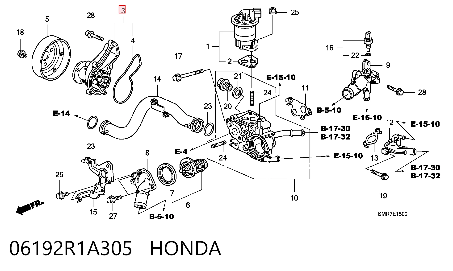 06192R1A305 Honda Насос охолодження