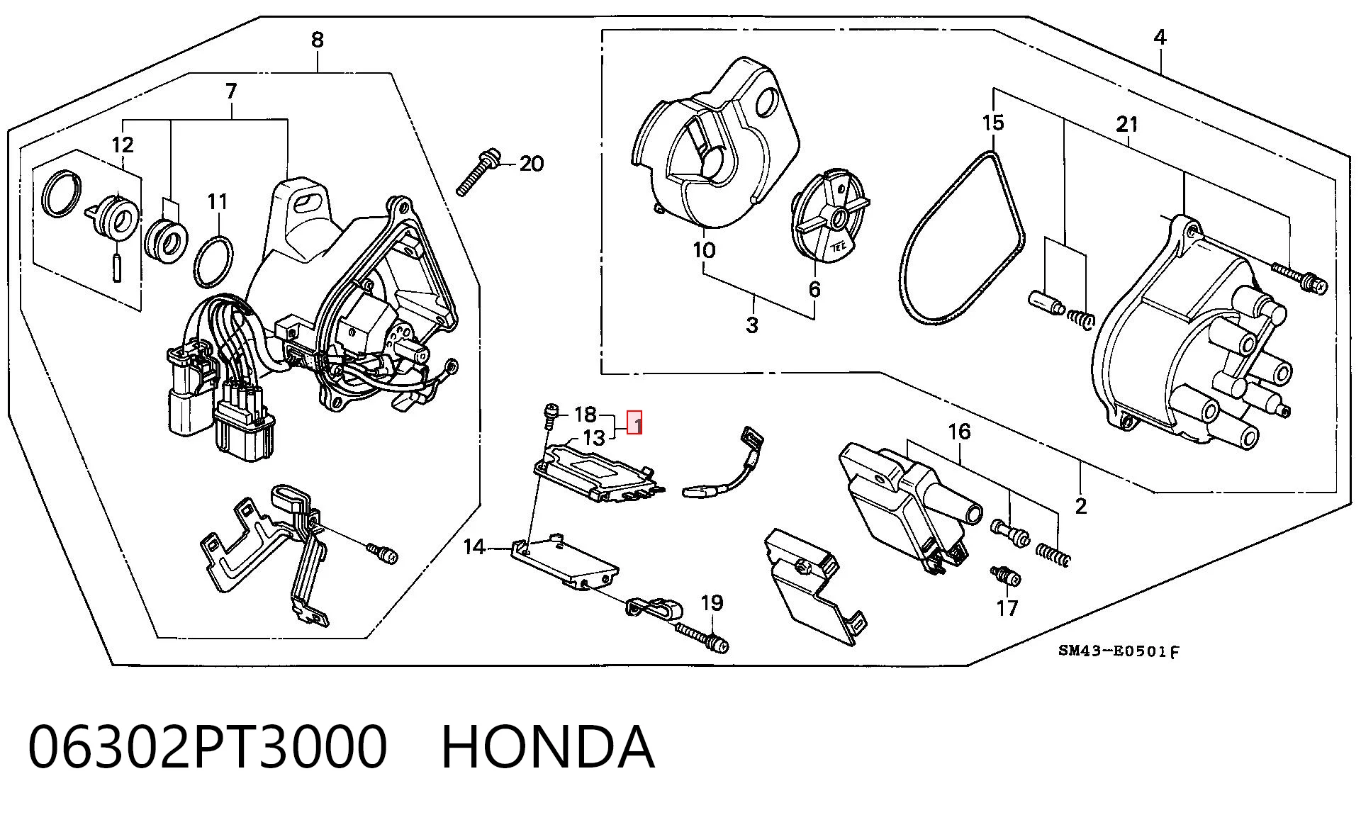 06302PT3000 Honda Комутатор транзисторний