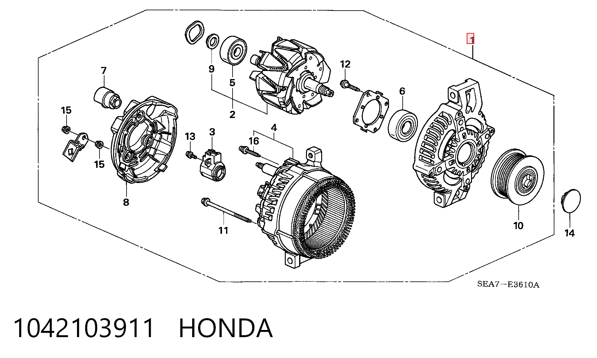 1042103911 Honda Авто генератор