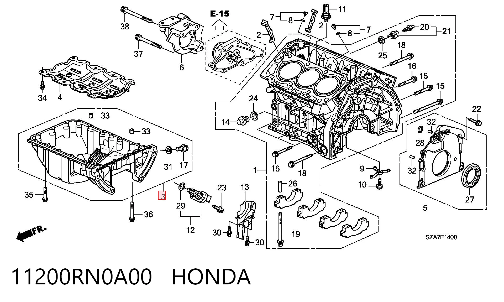 11200RN0A00 Honda Картер масляний